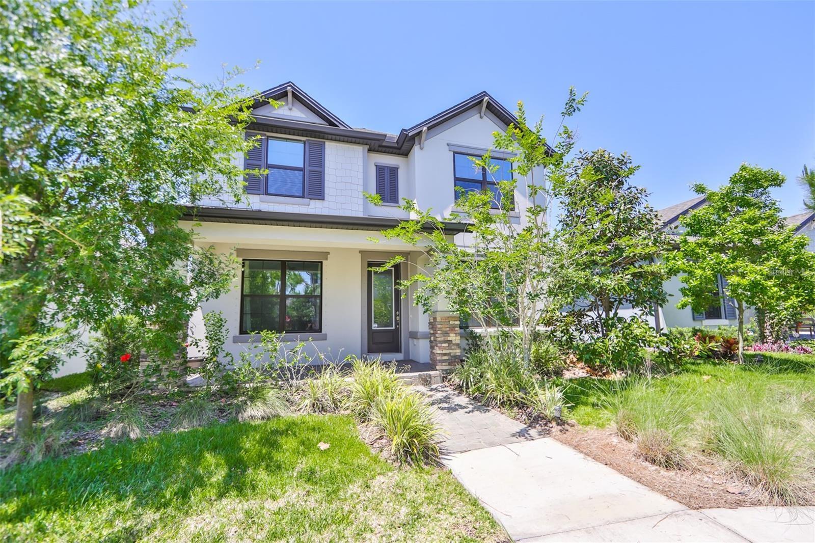This is must see!!! Stunning, Centrally located in this award Community of Starkey Ranch, just a few blocks away from the new K-8 Magnet School. This two story house features 3 large bedrooms on the second floor with huge loft , and a den/office on the first floor that can be a 4th bedroom. Open floorpan kitchen with grey wood cabinets, quartz counters tops, backsplash and stainless-steel appliances. Master bedroom features large walk -in shower, dual vanity sinks and a large walk-in closet. This house has a unique style with the garage entrance on a back, so u can enjoy amazing park view from your large front porch. Starkey Ranch community has it all: 3 pools, club house, 20 miles of trails , shopping plaza with grocery stores, hair salons, eateries and boutiques. Starkey Market, only a bicycle ride away, features craft beers, wines, charcuterie, ice creams, fresh milk and produce from the local farms. Plenty of parks and fields to play. Brad new Magnet school 2021 K-8!!! House has brand new solar panels installed, so no electricity payed by tenant.
