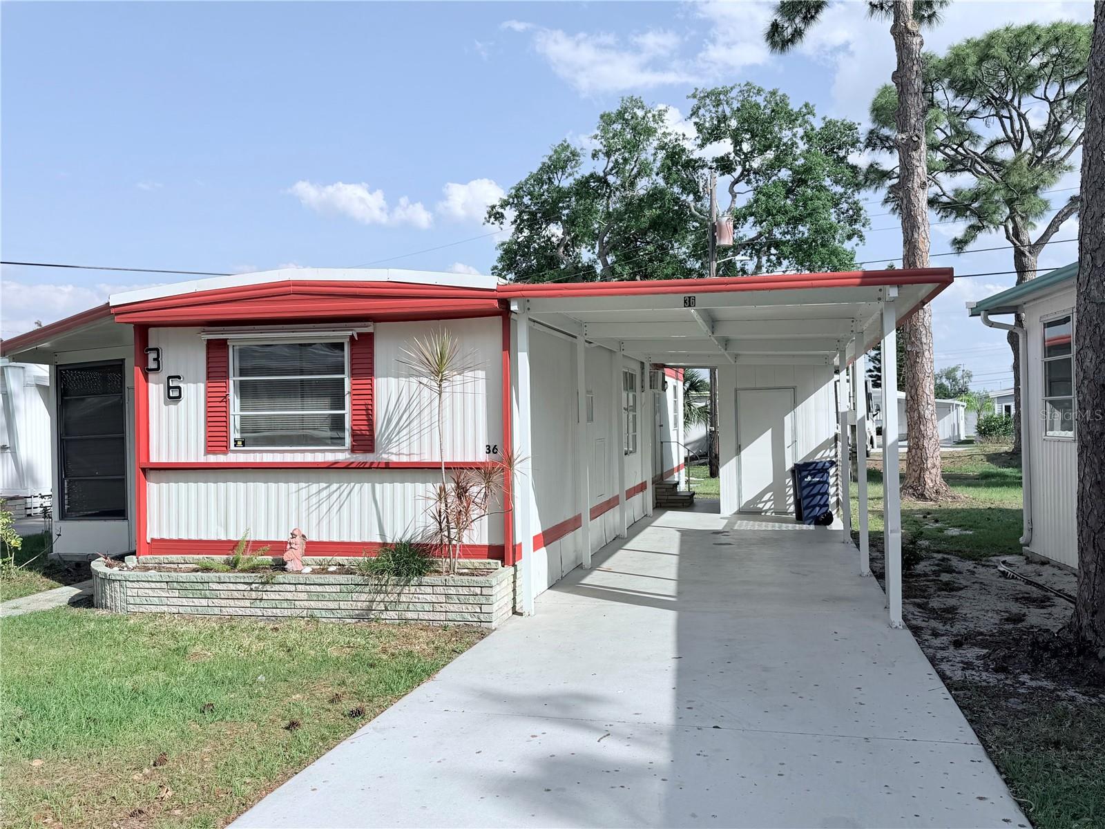 GREAT LOCATION! Beautifully remodeled 1 bedroom, 1 bath manufactured home situated in a welcoming 55+ community. This manufactured home features a bright, open layout with stylish updates throughout. Enjoy relaxing in the spacious covered and screened Florida room, perfect for year-round living. A convenient carport offers shaded parking. The community provides fantastic amenities including a POOL, making it ideal for those who love an active Florida lifestyle. This community conveniently located close to Publix, ALDI, shopping, restaurants and River. Within 25 minutes drive you can be at Aquatic Center, within 20 minutes drive to WARM MINERAL SPRINGS, the new Atlanta Braves Training Stadium, Cool Today Park. Within 5 minutes drive , you can be at Manasota Beach on the Gulf of Mexico, and much more. Don't miss on the GREAT LOCATION FOR YOUR DREAM HOME or NEXT INVESTMENT!