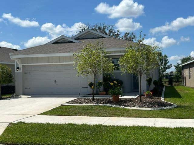 SELLER SAYS "TWO OLD GEEZERS MOVING TO ASSISTED LIVING" LET'S GET THESE OLD GEEZERS SOLD! LOCATION LOCATION LOCATION. GOLF CART RIDE TO SUMTER LANDINGS 15 MINS. BROWNWOOD 5 MINS.  NO AGE RESTRICTION. NEWER COMMUNITY BEAUMONT IN WILDWOOD D.R.HORTON BUILDER. ...Live close to Elementary, Middle and High Schools, The Villages at any age and enjoy fantastic GOLF, shopping, dining and entertainment close by!! The CDD amenities include a beautiful walk-in pool, clubhouse, bocce ball, fitness center, pickle-ball, clubs; your HOA dues include TV/internet, low maintenance lawn and pest service, tree/shrub care, and annual mulching. 1 of a kind detailed home is offered at Beaumont North in Wildwood, FL. 3 bedroom 2 bathroom with 2 car garage.Jennings Floor plan. The home features woodwork throughout that is found in much higher price homes-- wide chair-rail, wainscotting and shelving. Other features are plantation shutters, five high-end 3 blade fans, coat-hook and shelf towel hanging, glass backsplash in kitchen, pavers in screened lanai, roll-up screens in the lanai and did I mention the woodwork and hooks carried into the garage?! Glass french doors lead into the den or office (PERSONAL CAVE)! Huge walk in pantry! Profession landscaping with curbing around entire home. WOW a garage that any handy person would enjoy. includes tool chests, refrigerator, and kenmore grill. Lets not forget the dog station.  Wildwood Elementary School is a public school in Wildwood, FL, offering a Gifted & Talented program. It is one of 11 elementary schools in Sumter" Wildwood Middle/ High School is a public school in Wildwood, FL, offering 11 sports, Cambridge International curriculum, and a Gifted & Talented program. It is one of 14 schools in Sumter".