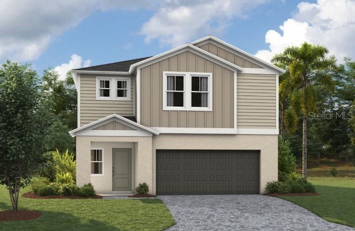Under Construction. Valencia 
BELOW MARKET INTEREST RATES with use of Seller's Preferred Lender.
Prepare to be impressed by the Valencia, a two-story home featuring 5 bedrooms, 3 bathrooms, and a 2-car garage. This floorplan is designed for modern living and effortless entertainment. Step through the elegant foyer into a vibrant main living area, complete with a private guest suite for ultimate comfort. The kitchen shines with sleek quartz countertops, stainless steel appliances, and luxurious vinyl plank flooring overlooking the dining area which flows beautifully to the covered lanai through sliding glass doors. Upstairs, you’ll find the secluded owner’s suite complete with a walk-in shower, dual vanity and spacious walk-in closet. Conveniently located by the additional bedrooms is the cleverly designed oversized laundry room with new washer and dryer. Another modern feature of the Valencia is the smart thermostat with voice control, making energy efficient living a breeze. Outside, enjoy the chic elevation and professionally curated landscaping that adds the perfect finishing touch to this exceptional home. 
Pasadena Ridge is designed for living fully, with a private residents club featuring pickleball courts, fitness center, playground, and pool, plus open green spaces for community gatherings. The Lifestyle Director organizes events that bring neighbors together, all within easy reach of I-75 and nearby shopping and dining. 
Images shown are for illustrative purposes only and may differ from actual home. Completion date subject to change.
Contact or make an appointment for more details on interest rates.