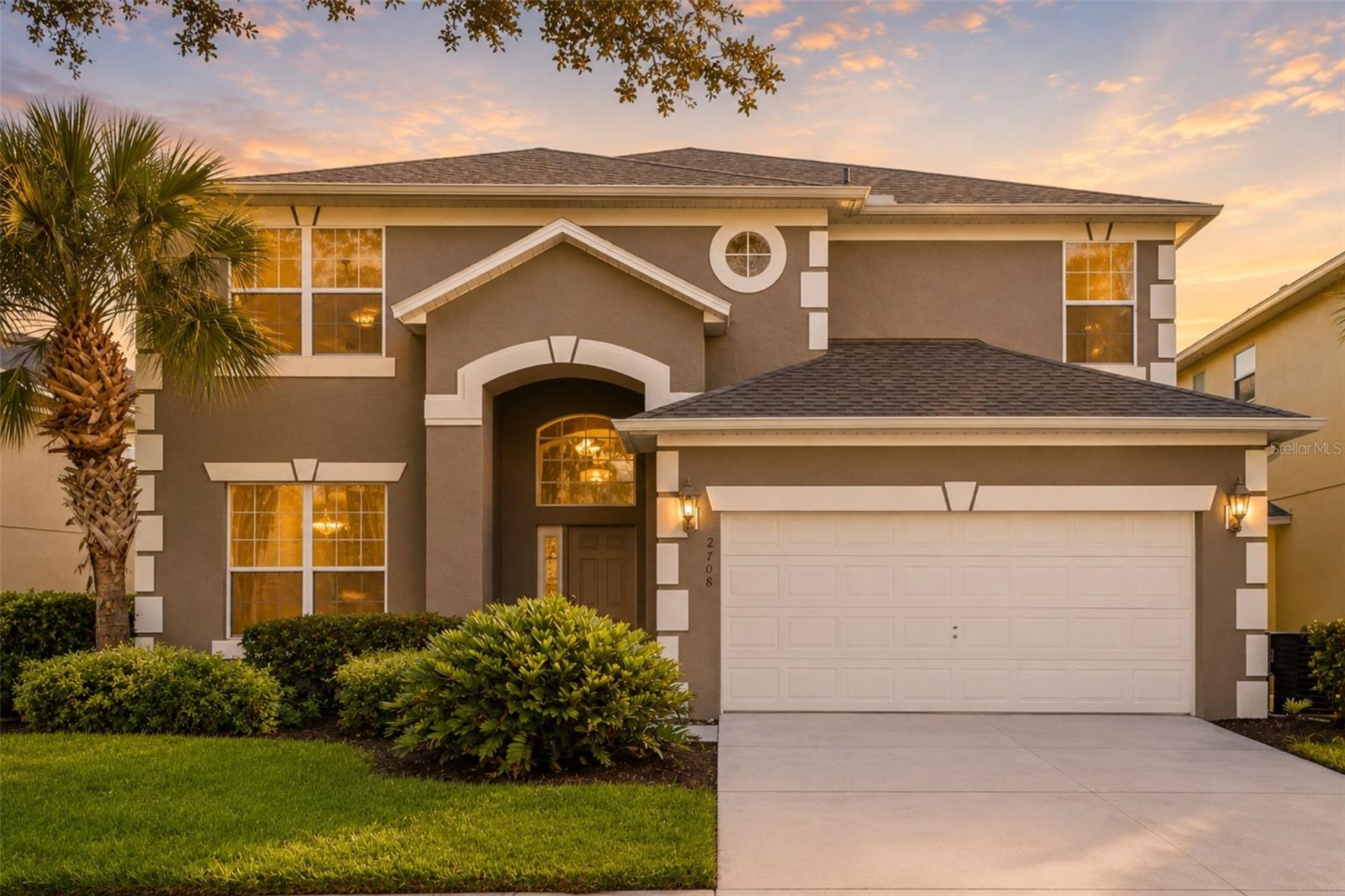 Welcome to this exceptional fully furnished, turnkey pool home in the gated resort community of Emerald Island Resort, offering an ideal combination of space, comfort, and resort-style living just minutes from Walt Disney World. With a proven track record of rental income and over $60,000 in future bookings, this property presents an outstanding opportunity as a second home, vacation retreat, or income-producing short-term rental. Major updates include a complete re-roof in 2019, plus two HVAC systems, one replaced in 2017 and the other in 2018, offering added peace of mind. Featuring seven bedrooms, five and a half bathrooms, and over 2,800 square feet of living space, the home is designed to accommodate both relaxation and entertainment. Inside, you’ll find a bright, open layout with spacious living and dining areas, abundant natural light, and a well-appointed kitchen with ample cabinetry, generous counter space, and a pantry. The thoughtfully designed floor plan includes a private first-floor primary suite, six additional bedrooms upstairs, multiple full bathrooms, and a dedicated game room, providing plenty of room for owners and guests. Step outside to your own private screened pool and covered lanai, perfect for relaxing or entertaining year-round. Emerald Island Resort offers outstanding amenities including resort-style pools, spa, sauna, fitness center, clubhouse, tiki bar, mini golf, playground, scenic walking trails, EV charging stations, and 24-hour gated security. All of this is conveniently located near world-class attractions, shopping, dining, golf, and major highways. Whether you’re looking for a spacious Florida retreat or a high-demand vacation rental in one of Central Florida’s premier resort communities, this fully furnished turnkey opportunity is the kind of property buyers will want to experience in person.
