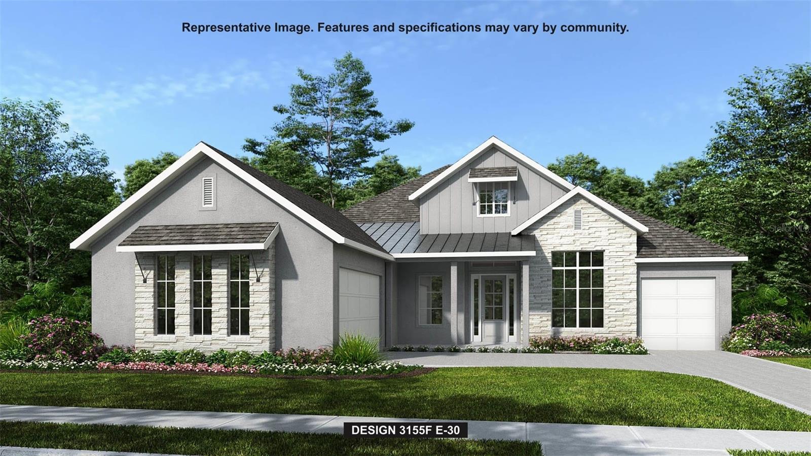 Under Construction. A welcoming front porch opens into an entryway embraced by a 12-foot ceiling. French doors lead into the home office which overlooks the front yard. The open concept family room boasts ample natural light from the wall of windows. The kitchen boasts two islands, a dry bar, a 5-burner gas cooktop, and a large walk-in pantry. The dining area is embraced by windows and features a sliding glass door that leads to the extended backyard covered lanai. The primary bedroom is off the main living space and boasts three large windows and extended ceilings. Double doors lead into the primary bathroom which boasts a garden tub, glass enclosed shower, dual vanities, and two walk-in closets. Home features three secondary bedrooms each with their own walk-in closets and private bathrooms. Completing the home is a laundry room and drop-zone off the three-car split garage.