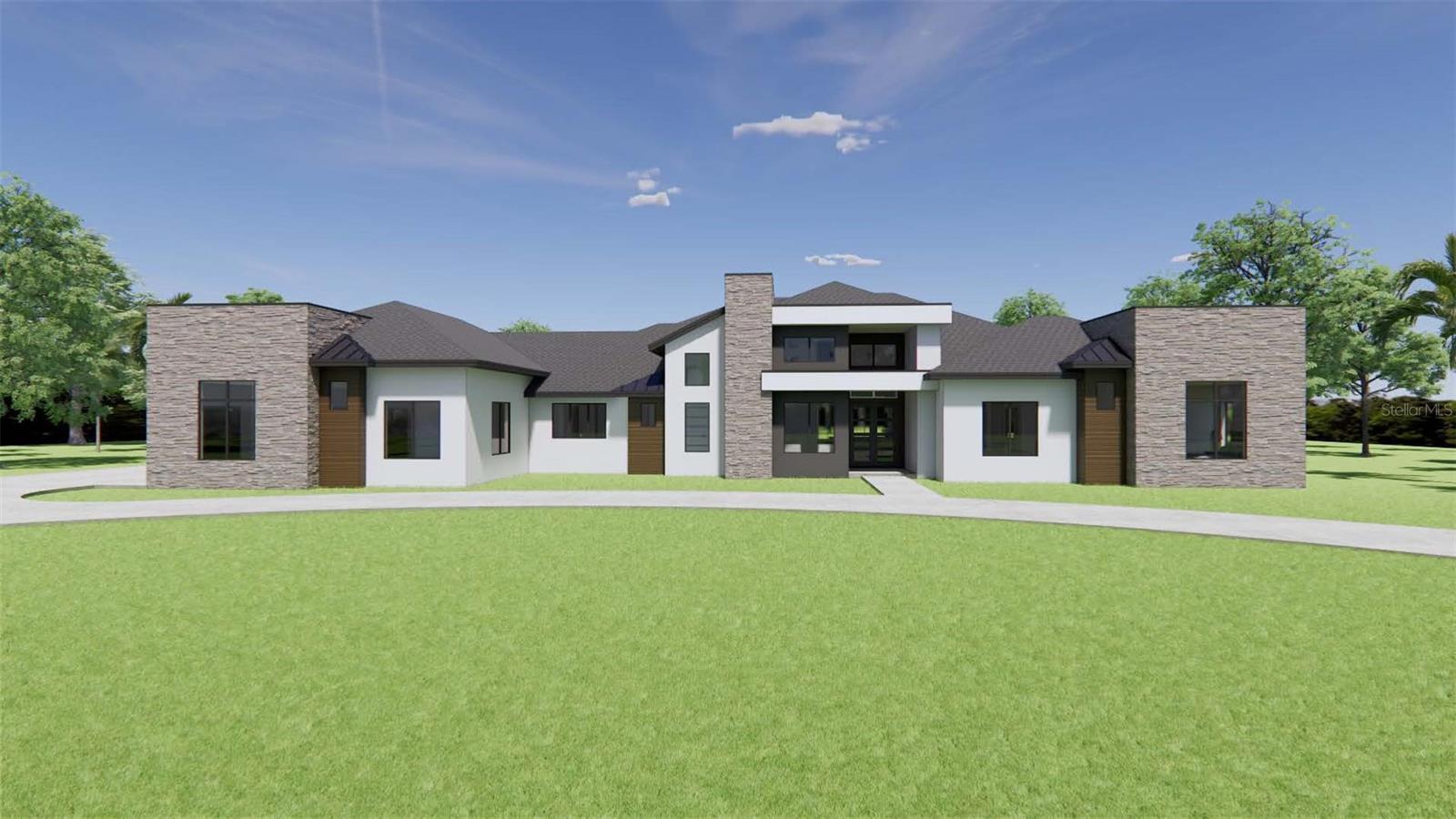 Under Construction. Luxury Custom Vizcaya built by AR Homes, one of Gainesville's most sought-after builders. A new Transitionally designed estate home situated on a landscaped and private one acre homesite in Oakmont. 6,215 sq ft home offers 5 Ensuite Bedrooms, 6 Bathrooms, den, flex room, game room, prep kitchen, pool, spa, cold plunge AND a detached Guest Home with private garage. Spacious Den boasts 14' ceilings, a corner wall of glass and a hidden oversized closet. The strategically located wetbar is accessible from the den and opens to the Great Room. Oversized 4 car garage with 1,450 sq. ft. is climate controlled and offers (4) 10' wide garage doors. Clean lines, modern materials with a blend or warmth, and extensive use of glass add depth of character to this striking home. You and your guests will be surrounded in comfort and elegance every step of the way. A 14’ foyer greets you and sets the stage. The Great Room features custom wood shelving with a gorgeous textured wallpaper. The spacious main living area extends outdoors via walls of sliding glass leading to a spacious lanai and cabana featuring a summer kitchen and a striking linear fireplace appointed with polished marble. The custom designed pool has an infinity edge spa, sunshelf, cold plunge and clear panel screen enclosure maximizing views to the beautifully landscaped and private back yard. The Gourmet Kitchen and oversized Dining Room boasts a magnificent 14' high vaulted ceiling with stained wood beams. A Show stopper kitchen features Commercial grade appliances, quartz countertops and a large seated bar area. Conveniently located is a combined prep kitchen/pantry with 2nd dishwasher refrigerator and is perfect for entertaining. Guests will enjoy their quiet space away in the detached guest house a with a private and 5th garage bay, and private entrance, studio bedroom with kitchenette, on suite bathroom and walk-in closet. Energy efficient features include 2 x 6 exterior walls, energy efficient Zip Wall system, R19 exterior wall insulation, Rock Wool interior wall insulation/sound proofing, Open Cell Foam insulation, Variable speed Zoned HVAC, climate controlled garage, double pane insulated Low E PGT windows, exterior mount tankless gas water heater and our 7 year Service Credo. Oakmont brings stylish, resort style living to Gainesville balanced with nature throughout 550 acres. Tree lined streets with sidewalks offers residents a perfect combination of amenities arranged around an impressive and Stately Residents club which houses a grand gather room, a state-of-the-art fitness center, resort style pool, tennis, basketball and sand volleyball courts, soccer field and an interactive playground.