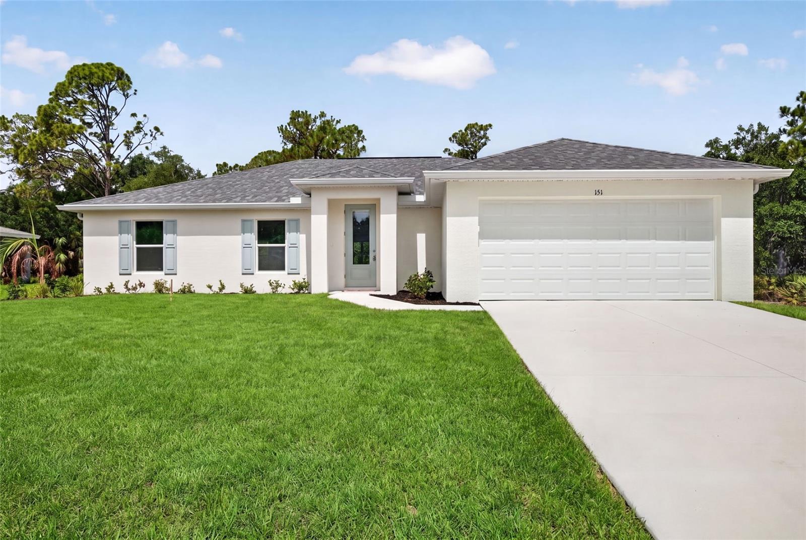 READY NOW! BUILDER INCENTIVES AVAILABLE. Introducing the Sunset Harbor Plan featuring TWO PRIMARY SUITES! Live the SunLife in this 3 bedroom plus den home featuring 3 FULL BATHROOMS! All with NO FLOOD ZONE and IMPACT WINDOWS. The heart of the home is the spacious great room with vaulted ceilings, flowing seamlessly into the kitchen and dining areas for easy everyday living and entertaining. The kitchen includes white shaker cabinetry with soft-close doors and hardware, upgraded quartz countertops, stainless steel appliances including the refrigerator, an undermount stainless steel sink, and upgraded Moen® faucets. Hard-surface flooring runs throughout the home for a clean, modern, low-maintenance finish. Both primary suites include walk-in closets and private full bathrooms, creating a comfortable split-layout design. A third bedroom, separate den, and third full bathroom provide additional space for a home office, guests, hobbies, or family needs. Outside, enjoy a large covered lanai overlooking the backyard, perfect for relaxing in the Florida lifestyle. Located in Port Charlotte, this new Sunlife Homes design combines comfort, efficiency, and flexible living with the peace of mind of a 10-year structural warranty and 1-year builder warranty. THE SUNSET HARBOUR PLAN