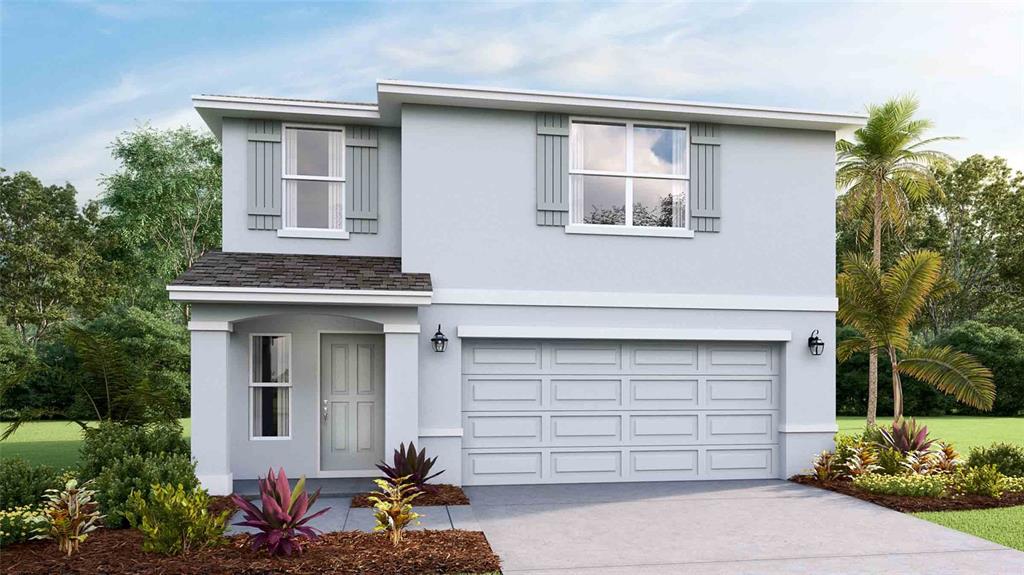 One or more photo(s) has been virtually staged. Under Construction. This two-story concrete block constructed home features a spacious open-concept first floor. The kitchen overlooks the living and dining room and includes a refrigerator, electric range, microwave, and built-in dishwasher. Upstairs, you will find a spacious bonus room leading to two bedrooms that share a bathroom, a 2nd story laundry room for convenience, and an expansive Bedroom 1 with ensuite bath and roomy walk-in closet. The laundry room is also equipped with a washer and dryer. Pictures, photographs, colors, features, and sizes are for illustration purposes only and will vary from the homes as built. Home and community information including pricing, included features, terms, availability and amenities are subject to change and prior sale at any time without notice or obligation.
