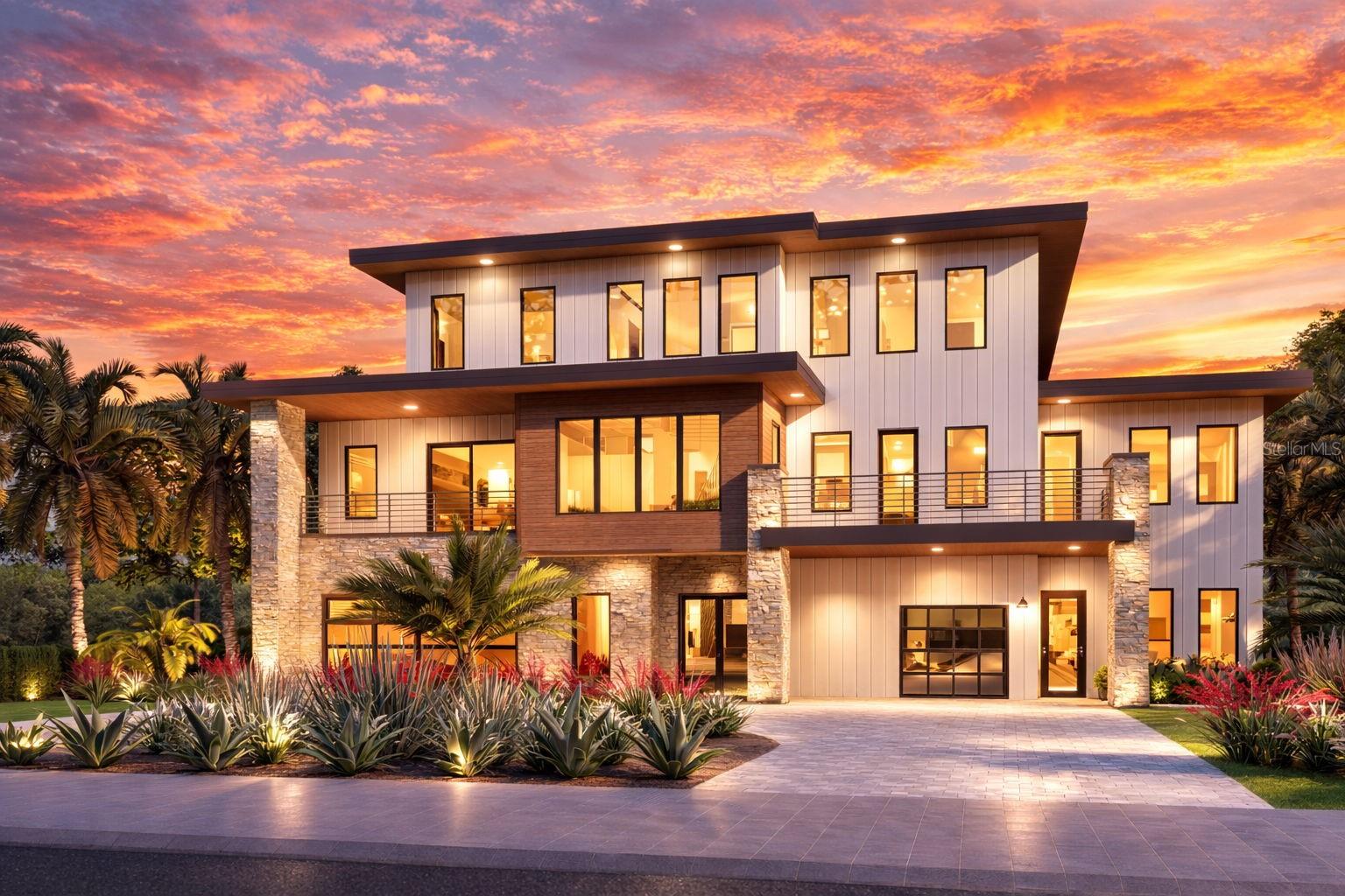 Pre-Construction. To be built. Exceptional pre-construction opportunity to own a striking contemporary waterfront residence directly on the Gulf of America located within the exclusive, separately gated enclave of Harborpointe inside the 24-hour guard-gated community in Port Richey. This architectural showpiece is thoughtfully designed to meet the highest modern coastal building standards, offering both refined luxury and long-term structural integrity.
Spanning approximately 4,905 square feet, the residence showcases expansive open-concept living spaces designed to capture spectacular Gulf views and abundant natural light throughout. The main living level features a spacious great room, elegant dining area, and a designer chef’s kitchen with premium finishes, generous preparation space, and seamless flow for entertaining.
The thoughtfully designed floor plan includes four bedrooms, four full bathrooms, and two half baths, along with a private office ideal for working from home. A bonus room offers additional flexibility for a media lounge, game room, or guest gathering space. The third floor features an additional family room, creating a spectacular elevated retreat perfect for taking in panoramic sunset views over the Gulf.
The large primary suite is designed as a private waterfront sanctuary, complete with a spa-inspired bathroom and spacious walk-in closets. A private three-stop elevator provides convenient access to all levels of the home.
The property also features a five-car garage, ideal for car enthusiasts, recreational equipment, and additional storage. Elevated construction enhances both panoramic views and peace of mind, with the pool strategically positioned on the living level terrace to maximize sweeping vistas while offering added protection. The outdoor living areas are designed to embrace the coastal lifestyle with space for entertaining, relaxing, and enjoying the surrounding waterfront beauty.
An assigned private boat slip provides direct access to the open Gulf, making this an exceptional opportunity to own a custom luxury waterfront residence in one of Port Richey’s most prestigious gated communities.