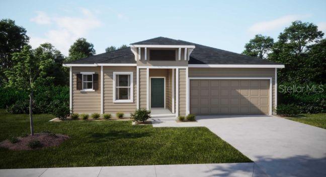 Pre-Construction. To be built. Situated within Oakhaven Walk, an intimate enclave of just 18 homesites with scenic walking trails and a peaceful historic setting, the Drexel combines timeless design with modern comfort in one of Southwest Gainesville's most desirable locations, just 3.9 miles from Tioga Town Center and with convenient access to the University of Florida, downtown Gainesville, and Celebration Pointe.
Step inside to discover 9 foot ceilings that create a bright, open atmosphere, while luxury vinyl flooring flows throughout the main living areas and plush carpeting adds warmth to the bedrooms. At the heart of the home, the spacious great room anchors the open concept layout and connects effortlessly to the chef- inspired kitchen, complete with granite countertops, a large island with an eating bar, a generous pantry, and stainless steel appliances. A sunny breakfast nook creates the perfect setting for morning coffee or casual dining.
The owner's suite is a private retreat featuring an oversized walk-in closet and a spa inspired bath with dual vanities and a beautifully tiled shower. Two secondary bedrooms are thoughtfully positioned together in the front of the home and share a full bath, while a versatile flex space provides an ideal setting for a home office, hobby room, or quiet retreat in the rear of the home. Sliding doors lead to the rear patio, extending your living space outdoors and overlooking the professionally landscaped yard with an irrigation system in the front and side yards.
Additional highlights include a convenient laundry and mud room located just inside the two car garage, insulated windows, and an impressive smart home package featuring a Ring Video Doorbell, Smart Thermostat, Keyless Entry Smart Door Lock, and Deako smart switches. Backed by a full builder warranty, the Drexel blends thoughtful design, modern convenience, and exceptional craftsmanship in the heart of Oakhaven Walk.