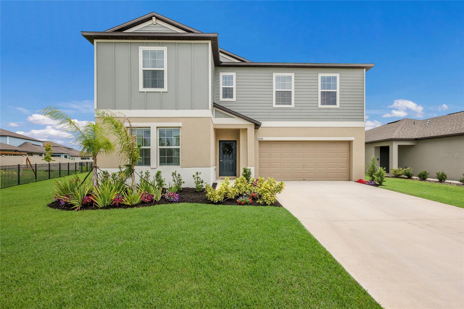 Welcome to this spectacular, Lennar-built two-story residence; the largest floorplan available in Seaire. Showcasing peaceful lake views, this stunning home effortlessly balances generous space for the whole family with cozy, quiet spots to unwind.The bright and airy first floor features a contemporary, open-concept design that unifies the family room, dining area, and a chef-inspired kitchen complete with premium quartz countertops and a large island. Positioned off the foyer are a versatile flex room and a secondary bedroom, perfect for a home office or guest suite, while the luxurious owner's suite is privately nested at the back of the home for ultimate tranquility.
Upstairs, the expansive layout continues with a massive loft that serves as the perfect secondary living area, media room, or play space. Four additional, generously sized bedrooms ensure everyone has their own spacious sanctuary, complemented by an upstairs bathroom featuring dual sinks to streamline busy mornings.  The owners have also thoughtfully upgraded the home with stylish light fixtures and fans, new shower heads in bathrooms and sealed the tile throughout.  
Situated in the heart of Parrish, Florida, Seaire offers a family atmosphere paired with unparalleled, world-class amenities. The showpiece of the community the 4.5-acre crystal-clear lagoon, where residents can start their day kayaking or paddleboarding or unwind at Cabana Cove’s private bar. The entire family will love Gasparilla Island, featuring a splash pad, water obstacle course, and a thrilling superslide. With multi-use trails, year-round resident events, and a prime location near Tampa, St. Petersburg, and Sarasota; plus easy access to Anna Maria Island and Fort Hamer Park; this home offers the ultimate Florida resort lifestyle.