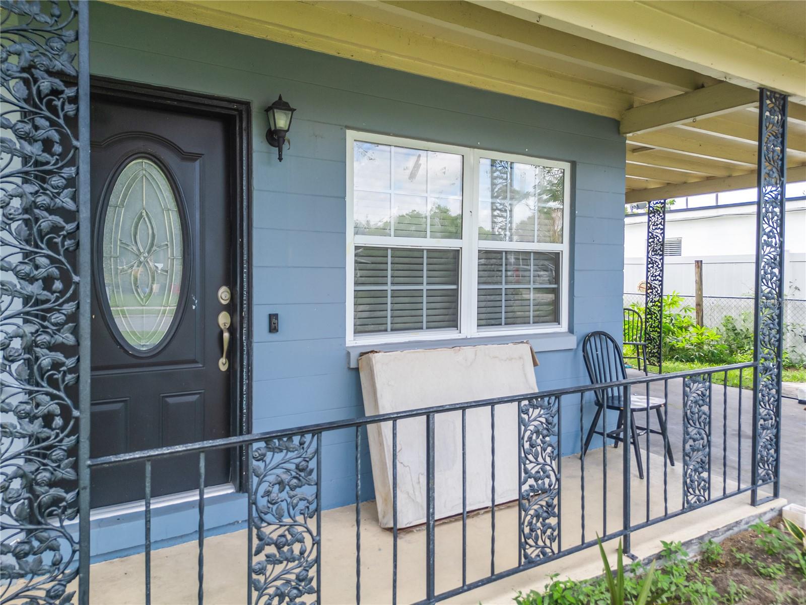 WELCOME HOME to this beautifully maintained BLOCK HOME where PRIDE OF OWNERSHIP shines throughout! The undeniable CURB APPEAL greets you with a charming COVERED FRONT PORCH featuring decorative wrought-iron detailing. Inside, BRIGHT and INVITING living spaces are filled with NATURAL LIGHT from the many DOUBLE-PANE WINDOWS, while the OPEN LIVING & DINING AREA maximizes the functional floorplan. The UPGRADED KITCHEN is a true STANDOUT with updated cabinets, a neutral STONE-TILE BACKSPLASH, and clean countertops. Offering 3 SPACIOUS BEDROOMS and a well-appointed bathroom, this home is MOVE-IN READY with all the BIG-TICKET ITEMS DONE: a NEWER ROOF (only 2 YEARS OLD!), TRANSFERABLE SOLAR PANELS for major ENERGY SAVINGS, and a NEWER A/C SYSTEM. Out back, enjoy a LARGE FULLY-FENCED BACKYARD plus a handy STORAGE SHED. BONUS: ORIGINAL TERRAZZO FLOORS throughout, waiting under the existing flooring to be RESTORED to their full glory! UNBEATABLE LOCATION just MINUTES from UNIVERSAL STUDIOS, DISNEY, MILLENIA MALL, PREMIUM OUTLET SHOPPING, and abundant DINING. Don't wait — BOOK YOUR PRIVATE SHOWING TODAY!