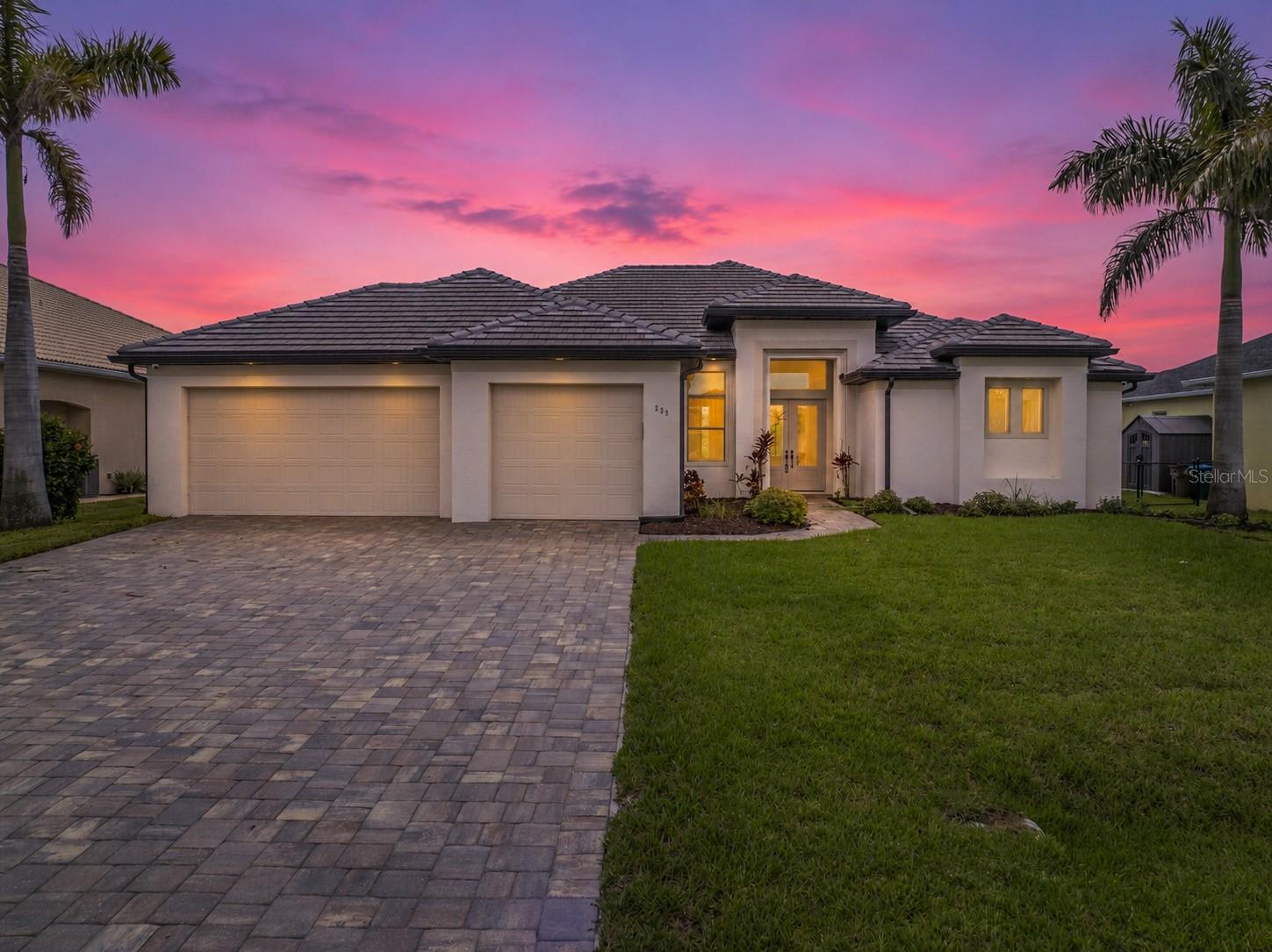 Nestled in a sought-after neighborhood just minutes from shopping and dining, this nearly 2,400 sq ft home offers 3 bedrooms plus a den and 2 baths, built in 2021 by a respected custom/semi custom SWFL home builder. A 3-car garage adds everyday convenience to a home designed for the ultimate Florida lifestyle.

Inside, light-filled living spaces flow effortlessly to the outdoors, where an expansive lanai and sparkling pool create the perfect setting for entertaining or unwinding. With gulf access, boaters and water lovers will appreciate the ease of getting out on the water right from home.

Impact glass windows throughout offer added peace of mind. City water and sewer are already in, a major value add.

Thoughtfully designed and beautifully finished throughout, this is Florida living at its finest.