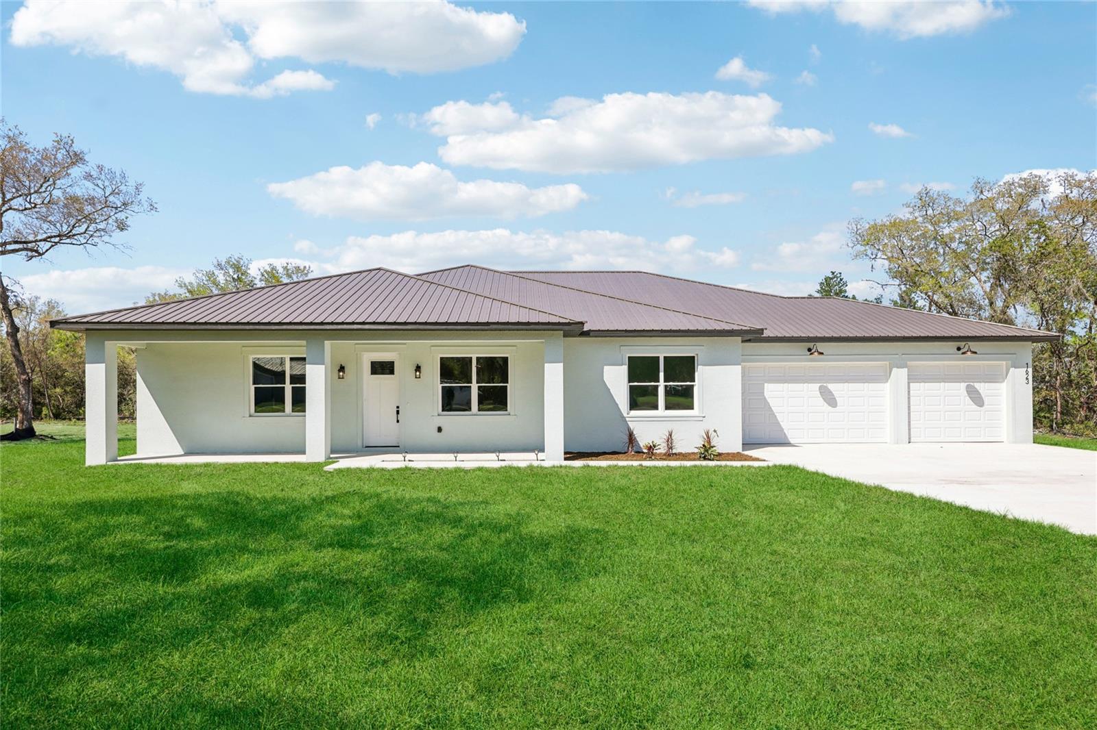Under Construction. The photos on listing are from a model home that can be viewed. Under construction 4 bed 4 bath 3 car garage on 3 acres new buyer may have chooses of paint, floor, cabinet colors and countertops