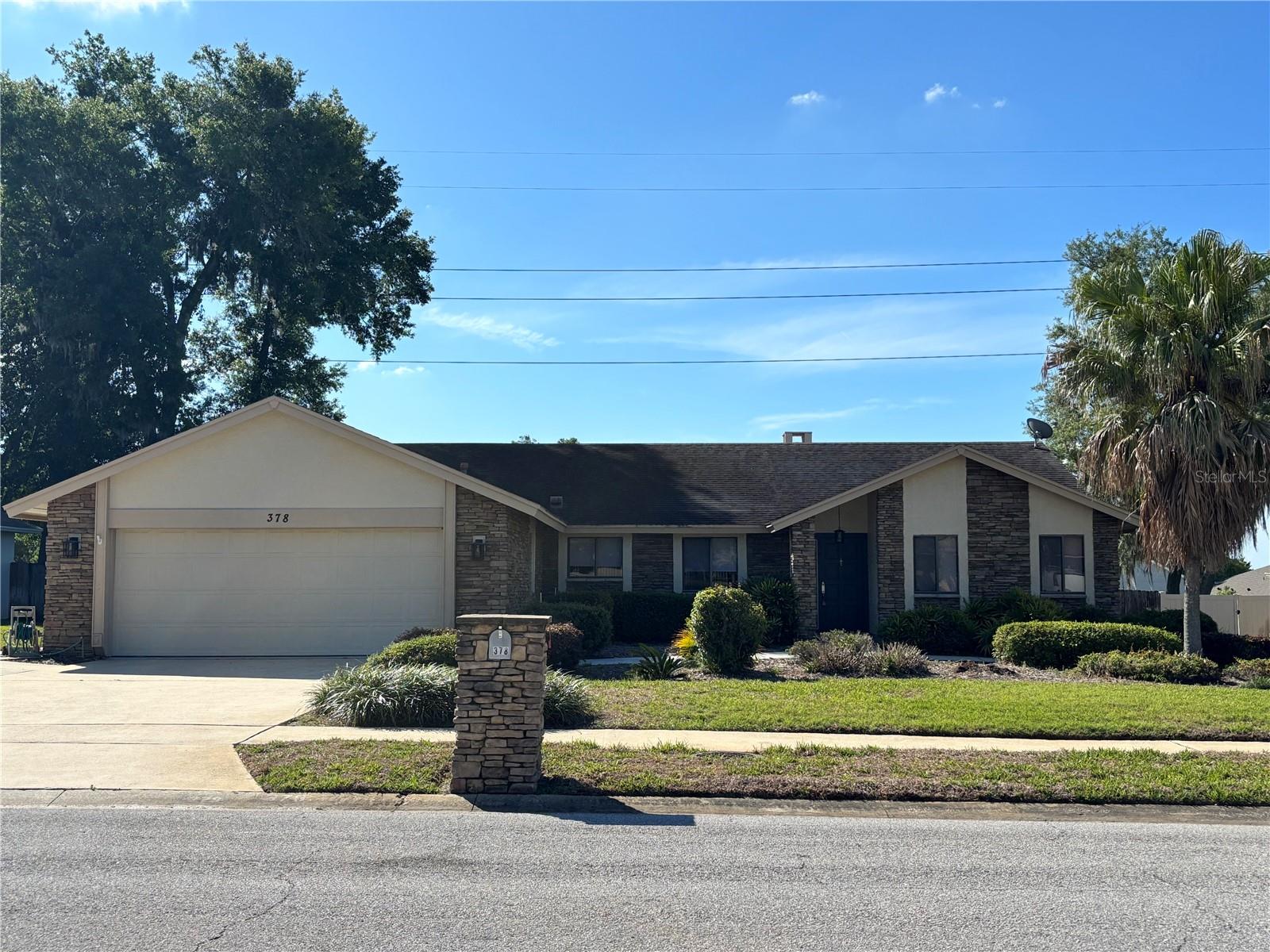 Welcome to this beautiful four bedroom two bath split plan pool home in one of the most sought-after neighborhoods in the Lake Brantley school district.  With over 2500 sq ft of thoughtfully designed living space, this property welcomes you with an open floor plan featuring vaulted ceilings, skylights, plenty of natural light and beautiful pool views.  The kitchen, with gas range, overlooks the dining and living rooms, making it perfect for gatherings.  The primary suite offers a private retreat with a spacious layout, walk-in closet and en-suite bathroom with separate tub and shower.  The three additional bedrooms provide flexibility for guests, a home office or hobbies, all bright with ample storage.  Outside, enjoy a fully fenced backyard with a screened in pool and covered patio.  This well cared-for home is also equipped with a 20kW generator with transfer switch.  Additional highlights include a large dedicated laundry/mud room, an updated electrical panel, irrigation system, new roof 2015, re-plumb 2022.  This home is spacious with funcionality.  Don't miss it!  Buyer to verify measurements.  This home is being sold AS-IS.