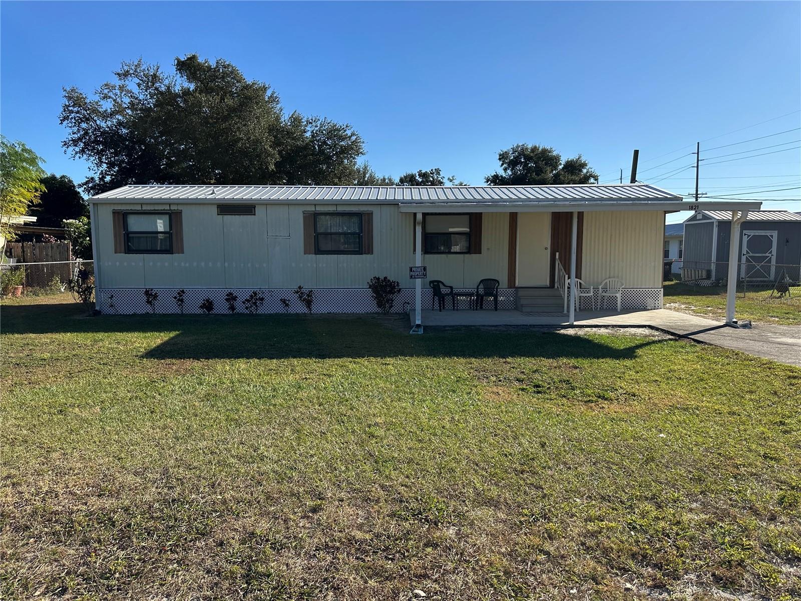 0.142 acres in Fruitland Park, Eagle Lake. 2BR/1BA furnished manufactured home with shed, newer A/C, and Winter Haven utilities. Recently divided lot—buyer to verify parcel and measurements. New parcel ID:262816542030000240.