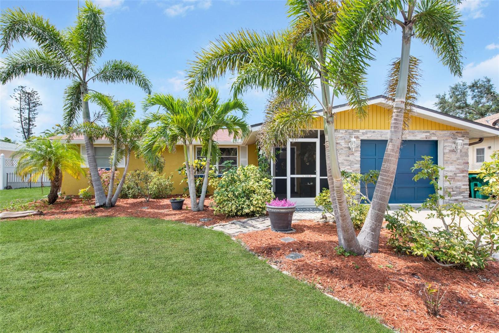 Beautiful home on salt water canal with a 10 minute boat ride to the intracoastal.   Your visit starts with tropical landscaping, lovely screened and tile entry, leading to a totally updated home.  Kitchen has granite counters, wood cabinets, glass back splash, double oven, something we wish we all had and glass cooktop with modern range hood.  A cooks dream. The kitchen is open to the family and dining room offering an open floor plan.  Master bedroom and bath are separate from other bedrooms and offer the privacy desired when guests come to visit. There are French doors leading to the family room and pool area. Two additional bedrooms and a guest bath on the other side of the home. Inside laundry with storage.  Time to talk about the outside.  This home has the perfect outdoor, Florida living area that everyone dreams of.  Salt water heated pool, gazebo set up for entertaining, fire 
pit, all overlooking the canal, boat dock and covered lift.  Truly a home designed for entertaining or enjoying the Florida lifestyle.  There is also a storage shed, and parking pad and electric hookup for your RV.  Roof was replaced in 2023 along with the roof on the gazebo and boat lift. Pontoon boat included. Owner will entertain all reasonable offers.