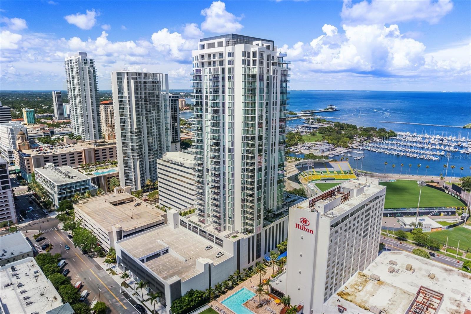 Experience elevated living in the heart of downtown St. Petersburg in this stunning Brandies floor plan residence at Saltaire. This spacious 2-bedroom + den, 3-bath layout offers refined style and functionality, with a thoughtfully designed open-concept living space and floor-to-ceiling windows that showcase expansive water views of Tampa Bay. The gourmet kitchen features sleek cabinetry, stunning countertops, and premium stainless-steel appliances—perfect for everyday living or entertaining. The owner's suite includes a spa-inspired bath and generous walk-in closet, while the versatile den offers the flexibility of a home office or guest space. Enjoy morning coffee or evening sunsets from the private balcony with sweeping views.

Saltaire is one of downtown St. Pete’s premier luxury towers, offering resort-style amenities including a pool, fitness center, club room, 24/7 concierge, and secured parking. Located steps from the waterfront, world-class dining, shops, and museums.