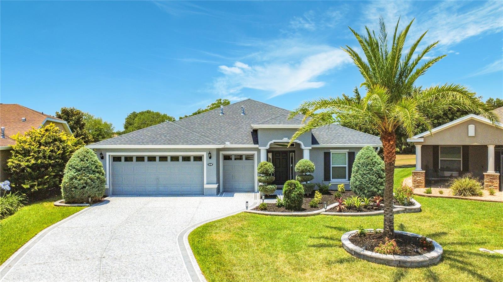 Welcome to Arlington Ridge, a highly appealing Gated 55+ Golf Community in Leesburg! You will enjoy this beautifully maintained home being offered TURN-KEY – completely FURNISHED, including a 2019 STARR GOLF CART! This 3 Bedroom, 2 Bath home sits on the GOLF COURSE between the 15th and 16th Fairways and showcases an OPEN-CONCEPT FLOOR PLAN perfect for everyday living and entertaining. Features include a spacious DINING/LIVING ROOM combination, along with a well-appointed KITCHEN with abundant CABINETRY, GRANITE Countertops, an oversized BREAKFAST BAR, modern APPLIANCES, and a DINETTE AREA filled with natural light. The split-bedroom floor plan provides privacy, while the spacious PRIMARY SUITE offers an EN SUITE BATH with DUAL SINKS, a ROMAN SHOWER, a large WALK-IN CLOSET, and a private TOILET ROOM. The 2nd and 3rd BEDROOMS are located at the front of the home near the GUEST BATHROOM. Additional highlights include an extended 2-CAR GARAGE with a GOLF CART BAY, a FINISHED (protective coating) Driveway and Garage Floor, an indoor LAUNDRY ROOM, and SLIDING GLASS DOORS leading to the Screened-In LANAI, ideal for enjoying the Florida lifestyle. The home is situated on a NEWLY LANDSCAPED lot in a GOLF COURSE COMMUNITY featuring RESORT-STYLE AMENITIES including Pools, a Fitness Center, Tennis, a Restaurant, a Theater, and numerous Social Activities. The low HOA fee of $127/month includes Amenities, Lawn Cutting, Edging, Blowing, 200+ Cable TV Channels, Hi-Speed Internet, a Wi-Fi Router to broadcast signal throughout the home, and 2 DVRs to record shows. Conveniently located near Shopping, Restaurants, Medical Facilities, and The Villages. MOVE-IN READY! All information provided in this report is believed to be true and accurate at the time of data entry but is not guaranteed.