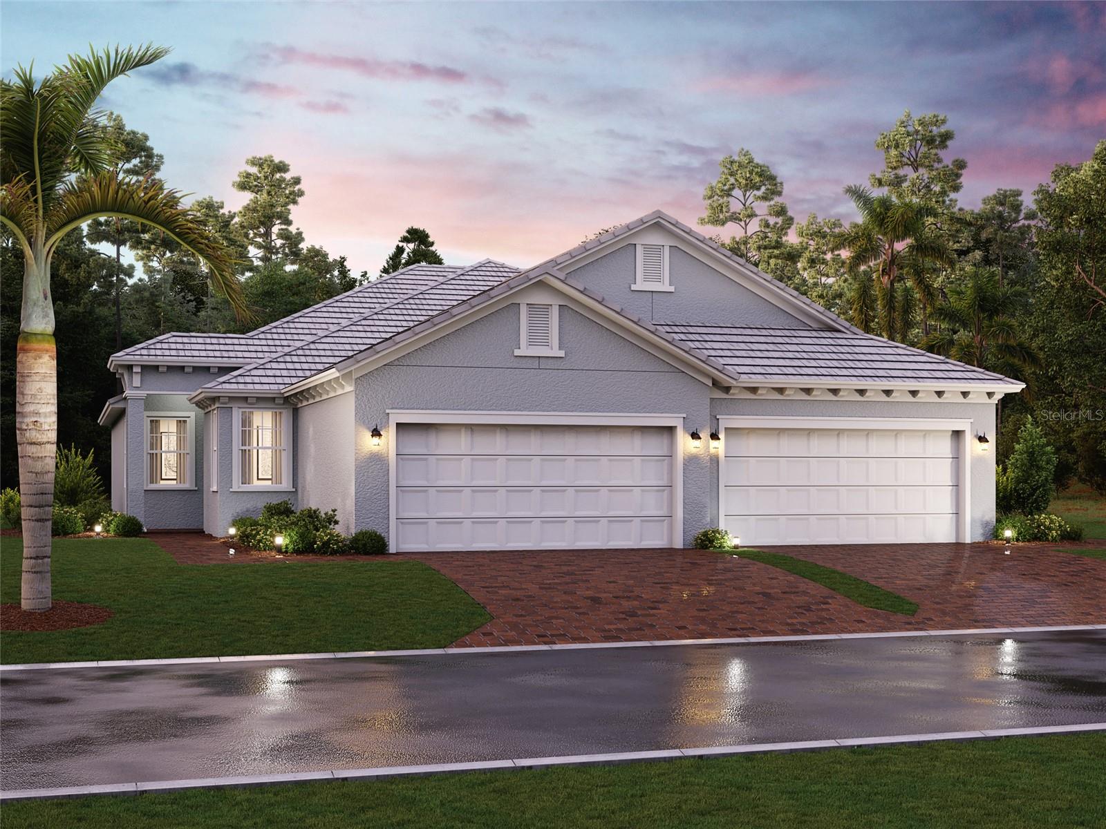 Under Construction. ****SPECIAL FINANCING AVAILABLE FOR A LIMITED TIME ONLY FROM PREFERRED LENDER. RESTRICTIONS APPLY, FOR QUALIFIED BUYERS, SUBJECT TO APPLICABLE TERMS AND CONDITIONS. SUBJECT TO CHANGE WITHOUT NOTICE****
Welcome home to the Emerald. This home is an elegant villa that includes two bedrooms, two bathrooms, a den, and a two-car garage.
As you step into the home, a foyer opens to the main living spaces. A den sits right off the entryway for a quiet home office or study. 
A kitchen lies along one wall and opens directly into the dining space. Behind that, a great room sits to create a more distinct space.
The owner's suite can be found off the great room—the perfect space for ultimate relaxation! This room features a large walk-in closet and a bathroom with dual vanities and a walk-in shower. There is plenty of space to spread out here!
A second bedroom and bathroom make for a perfect guest suite.
Sliding glass doors line the back of the home off the great room and open to a covered lanai, giving you a great view of the Florida outdoors.