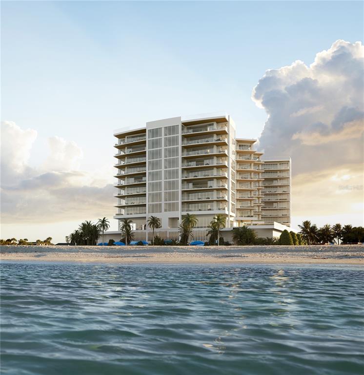 One or more photo(s) has been virtually staged. Pre-Construction. To be built. The Rosewood Residences, Lido Key the first stand-alone condominium residences bearing the prestigious Rosewood name. Offering a limited collection of 65 stunning private residences located on 3.5 acres of one of the most treasured beaches on the West coast of Florida with 235 feet of beach frontage. The 11-story design by Miami based Swedroe Architecture with interiors spaces thoughtfully designed by Lillian Wu Studios of NYC. Offering 24-hour concierge, valet parking and bespoke owner services by Rosewood Resorts.  A private guest wing plus two ensuite bedrooms provide ample opportunity for guests. The showstopping owners’ bath with dual entry shower and Claybrook soaking tub are the perfect way to end the day. No detail overlooked in the expansive kitchen Wolf, Sub-Zero, Waterworks plumbing fixtures, Rocky Mountain hardware and Irpinia cabinets with a multitude of finish choices. Grab your favorite vintage from your 65-bottle Sub Zero wine tower as the chef in your life creates his masterpiece on the outdoor summer kitchen with built in gas grill. The residence is a perfect location for entertaining and offers a separate service galley with second refrigerator, oven, and dishwasher a perfect space for catering or a dinner prepared by your onsite chef and delivered by the in-residence dining team. No detail overlooked offering multiple art walls to highlight your curated collection. The 30,000 square foot amenity level offers an intimate, private club atmosphere surrounded only by family and friends. The spaces are perfect for gathering or quiet escape. Only 65 owners, your experience will be as private as it will be luxurious. Lavish amenities include a private Bistro dining option, a world-class fitness center with options for private training and yoga, two outdoor pools, private cabanas, day beds, towel, food, and beverage service. The wellness spa is a haven for relaxation with hot and cold plunge pools, salt and steam room and private massage rooms. The social lounge, serving morning coffee, is a wonderful place to start the day. The other amenities include a game room, private screening room with stadium seating, six generously sized guest suites allowing owners’ family and friends to enjoy the pleasures of this private resort. The Beach club with chair and umbrella service also includes an outdoor pursuits program including kayaking and standup paddle boards. Rosewood’s philosophy a “Sense of Place” redefines the concept of residential hospitality by creating experiences that are authentic, original, and deeply personal by offering impeccable service and unparalleled attention to detail. Only 6 opportunities remain, this is absolute beachfront.