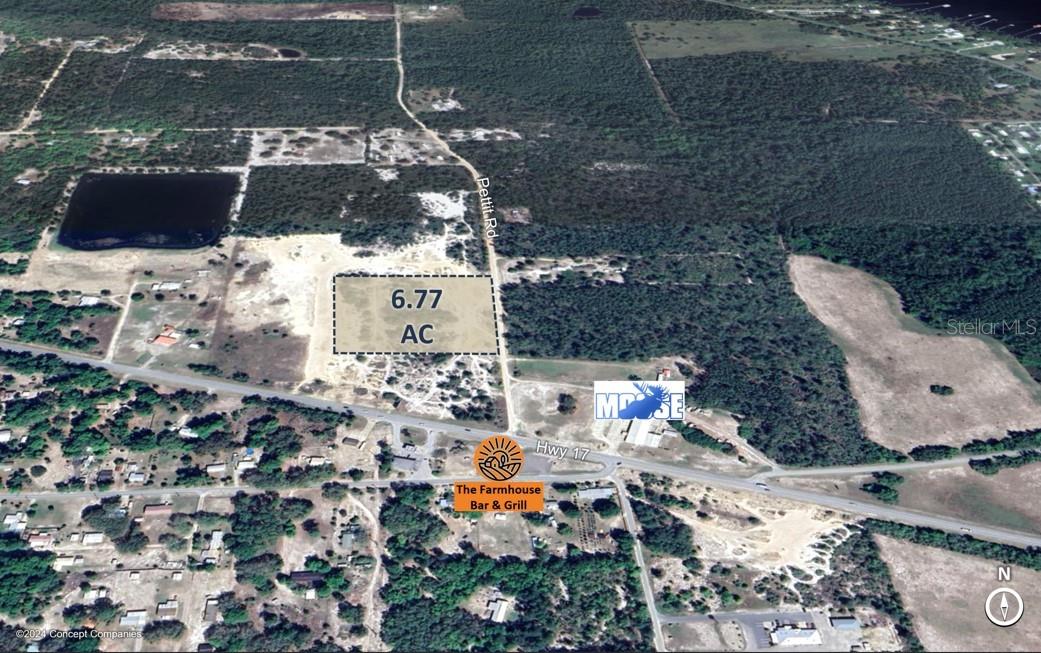 This 6.77 acre site is now available for sale.  The parcel is located just north of Highway 17 in Crescent City, Parcel #03-12-27-0000-0050-0180.  The site is suitable for a variety of uses. Nearby businesses and retailers include Dollar General, FarmHouse Bar & Grill, U.S. Post Office, and more.