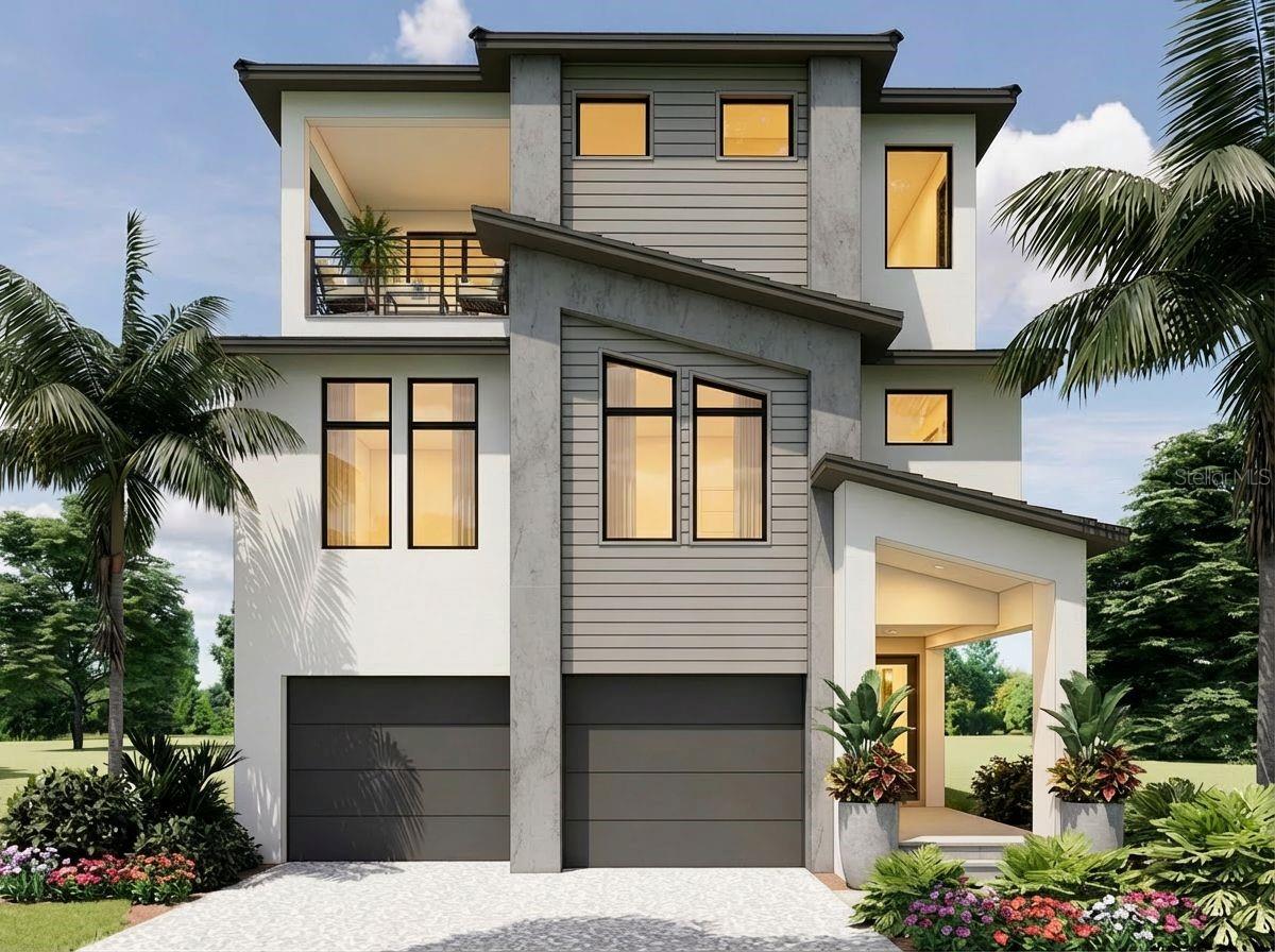 Pre-Construction. To be built. The lot is also available as vacant land (MLS #A4668323). A rare opportunity to own a beautifully crafted custom waterfront home on St Armands Key. The 57 feet of pristine water frontage with unobstructed access to Sarasota Bay and the Gulf, boating enthusiasts can enjoy effortless days of fishing, cruising, or island hopping directly from their backyard. This Coastal Contemporary residence offers 3,200 sq. ft. of interior living space and over 5,500 sq. ft. of total indoor/outdoor living, thoughtfully designed to maximize both luxury and comfort. Enjoy three spacious balconies, an outdoor kitchen, and a generous covered lanai that seamlessly blends indoor and outdoor living. Inside, the open floor plan is filled with natural light and features a stunning chef’s kitchen equipped with luxury appliances, custom cabinetry, and a walk-in pantry. The kitchen flows effortlessly into the dining area and great room, creating the perfect space for entertaining or relaxing with family. The home includes 4 bedrooms and 4 full bathrooms, providing ample space for family and guests. The expansive primary suite offers dual walk-in closets, a private balcony, and a serene retreat for homeowners. Upstairs, a versatile loft with access to a private balcony makes an ideal office or second living area. Additional highlights include an oversized 2.5-car garage, elevator access to all levels, and a full utility room for added convenience. Located on the north side of world-famous St Armand Key and just minutes from famous beaches, as well as the vibrant shopping and dining options on the circle, this is a unique opportunity to personalize your dream home. Don’t miss your chance to own a custom-built home in one of Sarasota’s most sought-after coastal communities. Please note: Some photos have been virtually staged for illustration purposes.