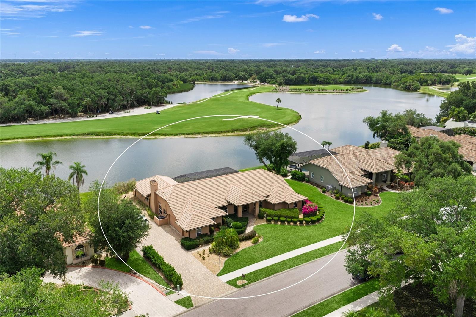 This is the one * Location, location, location * This EXQUISITE EXECUTIVE HOME features PANORAMIC VIEWS of a VERY LARGE LAKE with GOLF COURSE IN THE DISTANCE * These are MUST SEE VIEWS * No homes behind you! Very private setting on almost 1/2 acre * 3 Bedrooms & 2.5 Baths * PLUS Den/Office * NEW A/C JUST INSTALLED MAY 2026 * LARGE THOUGHTFULLY REMODELED Chef's Kitchen with granite counter-tops opens to Breakfast Nook & Family Room featuring a Fireplace * Formal Dining Room * Formal Living Room * RENOVATED BATHROOMS * Master Suite boasts Sitting Area, dual sinks, tub & separate walk-in shower * Split plan design * Volume ceilings * Crown molding * GORGEOUS Travertine Pool Deck * Pool & Spa * BIG Covered Lanai * Paver brick driveway * Home is ideal for entertaining or simply relaxing in your slice of paradise * Side load 2 car Garage & golf cart garage * Gated community * Misty Creek is including 1 month FREE golf membership with the sale of this home * If you have any questions, Listing Agent lives in Misty Creek * Golf membership is NOT mandatory * Low annual HOA fees * Country feel yet minutes to Siesta Key Beach, excellent schools, shopping & dining * Rothenbach Park & New Publix shopping plaza is 5 minutes away * One look & you'll fall in love! *