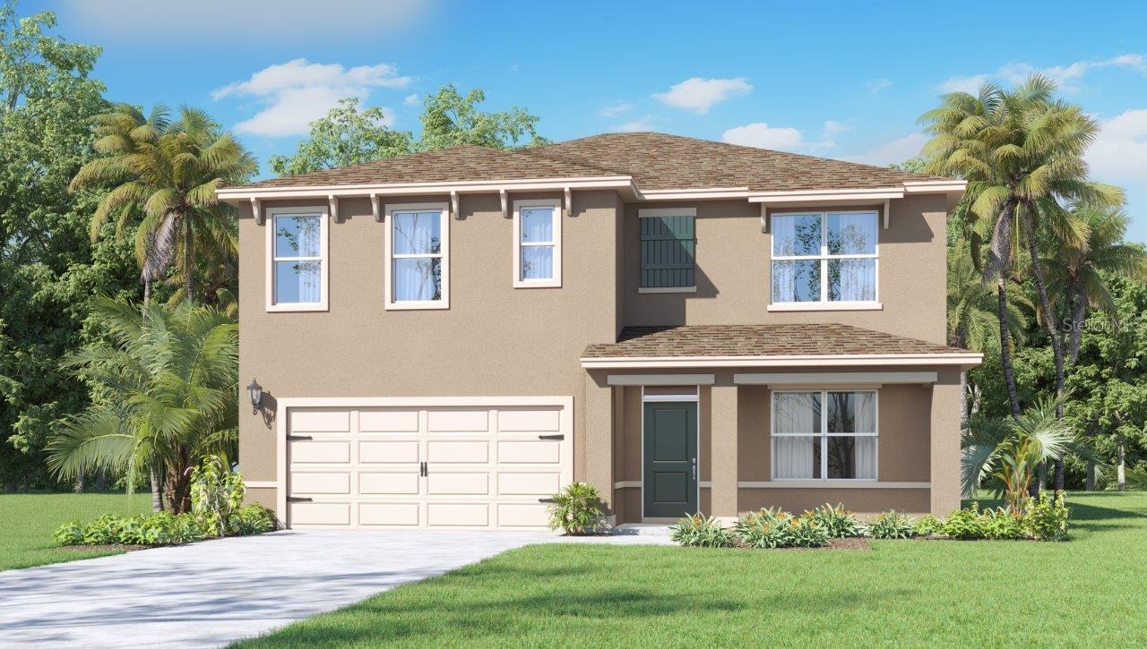 Under Construction. Find all the space you need in our popular two-story Hayden floorplan in Cascades, one of our communities in Davenport, Florida.

Inside this 5-bedroom, 3-bathroom home, you’ll find 2,601 square feet of flexible living space and a two-car garage.

Step thru the front foyer and you're greeted with a flex room designed for work or play. Make your way to the kitchen on the first floor, which overlooks the living, dining room and slider to the backyard patio. The kitchen features a center island with room for seating, plentiful cabinetry, quartz countertops, stainless steel appliances and a walk-in pantry which are sure to both turn heads and make meal prep easy. Guests can pull up a seat in this functional space.

One of four bedrooms is located on the first floor and at the back of the home for privacy. As we head up to the second floor, we are greeted with the primary bedroom that features an ensuite bathroom as well as three additional bedrooms that surround a second living area, a full bathroom, and a laundry area. Whether these rooms become bedrooms, office spaces, or other bonus rooms, there is sure to be a place for all.

Like all homes in Cascades, the Hayden includes all concrete block construction and also smart home technology, which allows you to control your home anytime with your smart device while near or away.

*Photos are of similar model but not that of the exact house. Pictures, photographs, colors, features, and sizes are for illustration purposes only and will vary from the homes as built. Home and community information including pricing, included features, terms, availability, and amenities are subject to change and prior sale at any time without notice or obligation. Please note that no representations or warranties are made regarding school districts or school assignments; you should conduct your own investigation regarding current and future schools and school boundaries.*