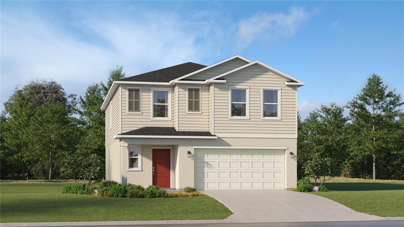 Welcome home to this spacious, brand-new two-story residence offering over 2,400 square feet of comfortable living space in one of Dade City's newest communities. Photos are virtual staging. The open-concept floor plan features a bright living room, dining area, and modern kitchen designed for everyday living and entertaining. The kitchen boasts light shaker cabinetry, stainless steel appliances, a large center island with breakfast bar, generous counter space, and a walk-in pantry. Upstairs, you'll find five generously sized bedrooms, including a spacious primary suite complete with a walk-in closet and private ensuite bath with dual sinks and a large walk-in shower. Four additional bedrooms provide plenty of room for family, guests, or a home office.

Additional features include: • 5 Bedrooms, 2.5 Bathrooms • Brand-new construction – never lived in • Open-concept living and dining area
• Stainless steel kitchen appliances
• Large kitchen island with seating
• Walk-in pantry • Spacious primary suite with walk-in closet
• Energy-efficient construction • Two-car attached garage
Conveniently located with easy access to SR-52, I-75, shopping, restaurants, schools, hospitals, and downtown Dade City.