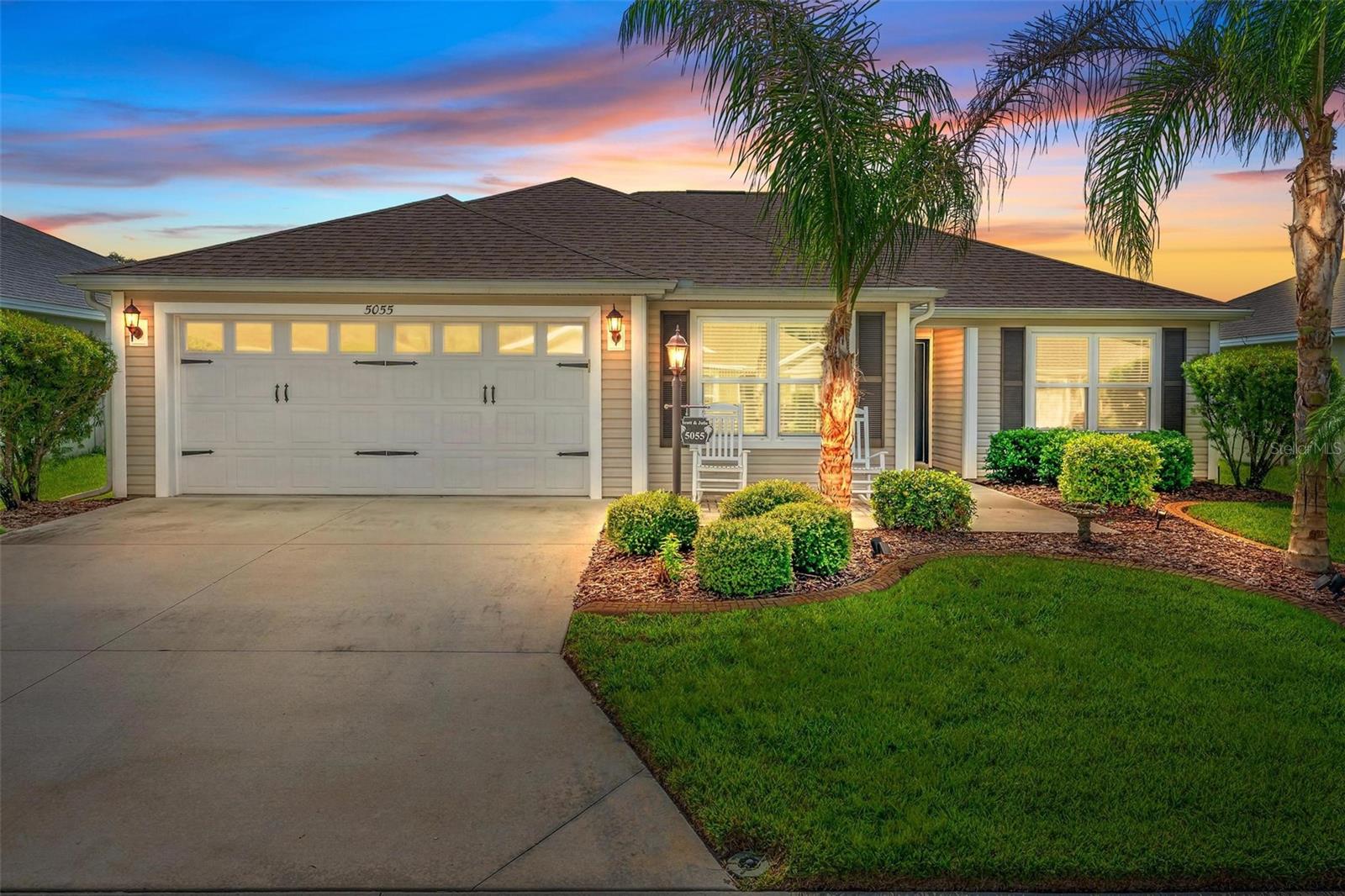 Enjoy the best of The Villages lifestyle in this beautifully furnished 3-bedroom, 2-bath Wisteria model located in the desirable Village of Marsh Bend!** This move-in-ready home features an open-concept floor plan and exceptional golf cart access to some of the area's most popular destinations, including Edna’s on the Green, Magnolia Plaza, Brownwood Paddock Square, Eastport, and Sawgrass Grove.  Inside, the spacious kitchen offers a charming eat-in nook overlooking the front yard and flows seamlessly into the living and dining areas. The popular split-bedroom floor plan provides privacy, with two guest bedrooms and a full bath separated by a pocket door.  The primary suite features a walk-in closet and an en-suite bath with a tiled Roman shower. Relax on the east-facing screened lanai with pull-down privacy shades, perfect for enjoying your morning coffee or unwinding in the afternoons and evenings. The spacious backyard offers plenty of room to add your dream pool.  Living in Marsh Bend means easy access to championship and executive golf courses, recreation centers, resort-style pools, pickleball and tennis courts, scenic walking trails, shopping, dining, and nightly entertainment. Whether you're looking for a full-time residence or a seasonal retreat, this home offers the perfect combination of comfort, convenience, and the unmatched lifestyle that makes The Villages so desirable.