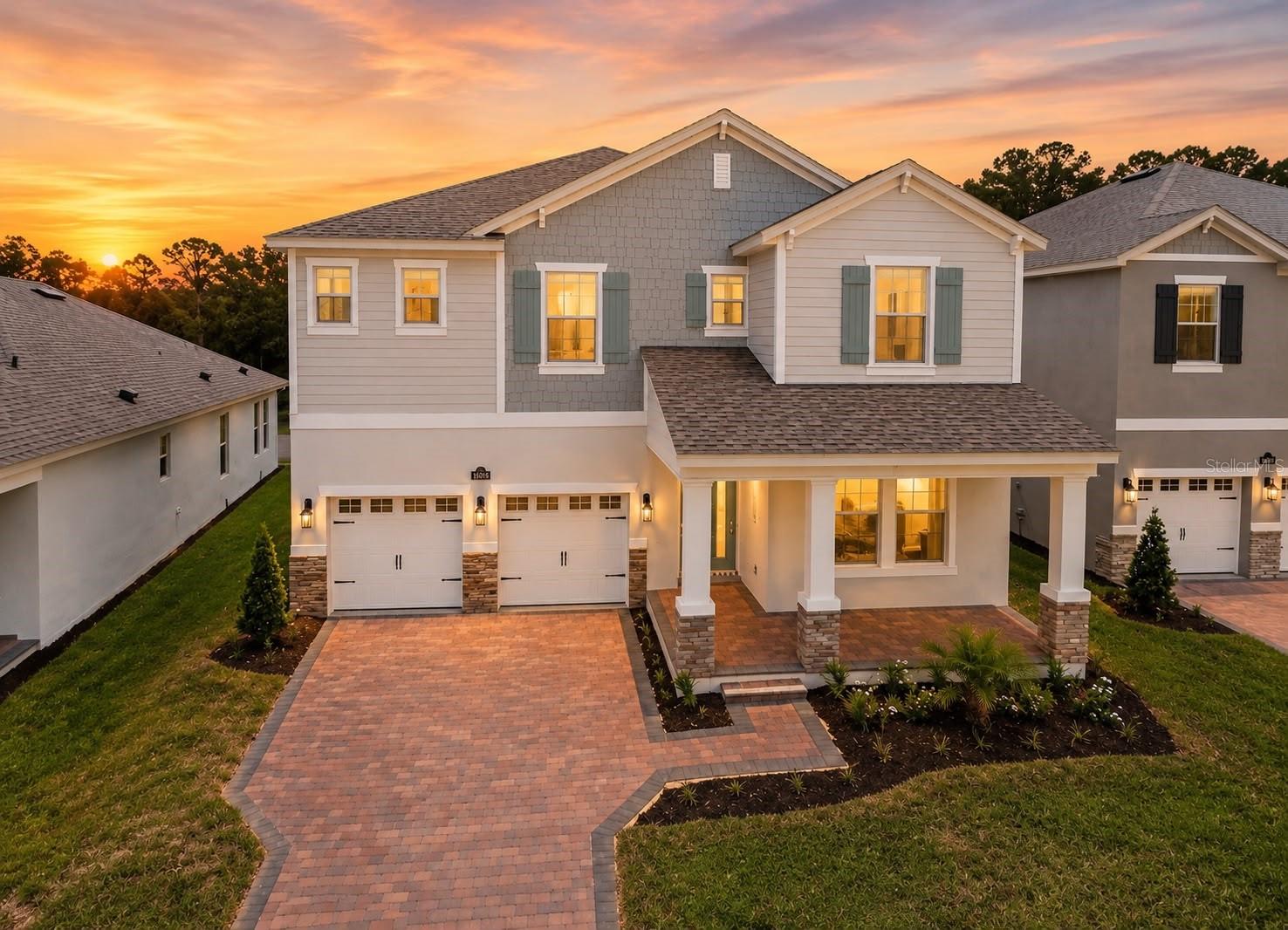 ONE MONTH FREE RENT! Be the first to live in this brand-new 5-bedroom, 4-bath home in the highly desirable Waterleigh community. Situated on a premium lot on a quiet street, this home offers peaceful conservation and water views from the backyard, creating the perfect setting to relax and unwind. The open floor plan features a spacious kitchen with quartz countertops, stainless steel appliances, a large center island, and plenty of cabinet space. A first-floor bedroom and full bath provide the perfect space for guests or a home office. Upstairs, you'll find a generous primary suite with a walk-in closet and ensuite bath, along with the remaining bedrooms and additional living space. Enjoy the covered lanai overlooking the tranquil backyard, a 2-car garage, and lawn care included. Residents have access to Waterleigh's exceptional amenities, including resort-style pools, fitness center, clubhouse, playgrounds, walking trails, and more. Conveniently located just minutes from Disney, Flamingo Crossings, shopping, dining, and major highways. Zoned for A-rated schools. Move in now and receive ONE MONTH FREE RENT with an approved application and signed lease.
