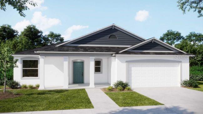 Pre-Construction. To be built. Imagine life in the Clearwater, a home that perfectly combines style, functionality, and comfort in the coastal charm of Venice, Florida. From the moment you arrive, the covered front porch, brick-paver entry and driveway, and thoughtfully designed landscaping create a welcoming first impression. Built with architectural shingles, impact windows, and hurricane protection for added peace of mind, this home is designed for lasting quality and durability.

Step inside to discover 9’-4” flat ceilings and ceramic tile flooring throughout, creating a sleek, modern look that is both stylish and easy to maintain. The open foyer flows into a spacious great room, where horizontal cordless blinds add privacy and a clean, contemporary touch. Sliding glass doors lead to the covered lanai, creating the perfect setting for relaxing or entertaining.

The chef-inspired kitchen is centered around a spacious island and flows seamlessly into the dining area, creating an ideal space for everyday living and entertaining. The split-bedroom layout provides comfort and privacy, with the primary suite serving as a peaceful retreat. Enjoy a luxurious tile shower with enclosure, dual sinks with brushed nickel faucets, a linen closet, and a generous walk-in closet. Four LED lights brighten the primary bedroom, enhancing the inviting atmosphere. The secondary bath features a beautifully finished tile tub/shower combination, while the additional bedrooms are thoughtfully positioned for convenience and flexibility.

Additional highlights include a two-car garage with garage door opener and remotes, entry pavers, and an upgraded paver driveway that enhance the home’s curb appeal. Every detail, from the premium finishes to the smart design, reflects modern Florida living at its finest.

Living in Venice means embracing a relaxed coastal lifestyle filled with beautiful beaches, palm-lined streets, and breathtaking sunsets. Spend your days at Venice Beach or Caspersen Beach, boating on the Gulf, biking the Legacy Trail, or exploring the area’s vibrant dining and shopping destinations. Sarasota is only 30 minutes away, bringing even more entertainment, culture, and nightlife within easy reach.

The Clearwater is more than just a residence; it is a place where Florida Gulf Coast living feels effortless every single day.