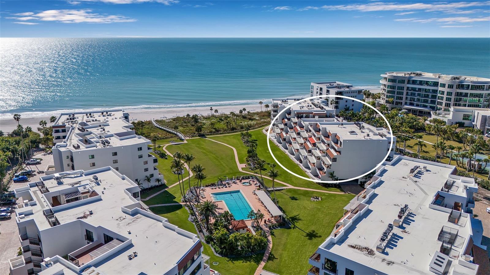 Coastal elegance meets effortless island living at The Player’s Club on Longboat Key. This 2-bedroom, 2.5-bath Gulf-front residence located in building #1 offers direct Gulf views from the private balcony, where nightly sunsets paint the sky in unforgettable color, your front-row seat to paradise. Located in a guard-gated, low-density community with 560 feet of private beachfront, this property delivers rare privacy and an elevated coastal lifestyle. Beach chairs, tables, and umbrellas are provided, making it easy to step outside and enjoy the sand shoreline just moments from your door. The residence offers both elevator and stair access, one assigned covered parking space under the building and convenient guest parking. Owners enjoy resort-style amenities including in ground salt water pool and spa, tennis and pickleball courts, a library and a clubhouse with indoor and outdoor kitchen spaces, perfect for entertaining or relaxing after a day on the water. Ideally positioned on coveted Gulf of Mexico Drive, this prime location places you steps from the St. Regis, minutes to Publix and the world-class dining and shopping of St. Armands Circle. Whether as a full-time residence, seasonal escape or investment opportunity, this condo offers the very best of Longboat Key living- private, serene, and undeniably beautiful. A rare opportunity to own a Gulf-front condo in one of Longboat Key’s most desirable beachfront communities.