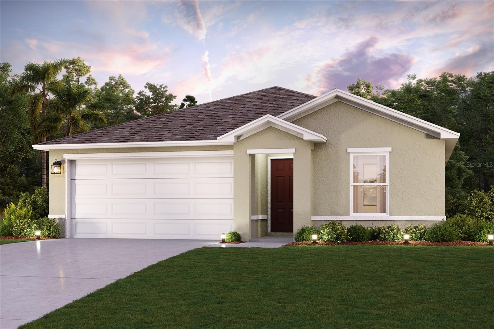 Under Construction. Discover Your Dream Home in the Collection at Ocklawaha Community! The Alton Plan offers a contemporary living experience with its design and desirable features. The standout kitchen is a culinary masterpiece, featuring cabinetry, quartz countertops, and  stainless steel appliances, including a smooth-top range, over-the-range microwave, and dishwasher. This culinary space opens seamlessly into a welcoming dining area and spacious living room, perfect for hosting gatherings or relaxation.
Convenience abounds with all bedrooms and a sizable laundry room on the main floor. The serene owner’s suite is a retreat with a private bath and a generous walk-in closet. Additional highlights include a 2-car garage for ample storage and parking.
Enhanced with energy-efficient Low E insulated dual-pane vinyl windows and a 1-year limited home warranty, this home combines style and functionality.
Ask sales counselor about new enhanced kitchen cabinet features and updated farmhouse style trim package!