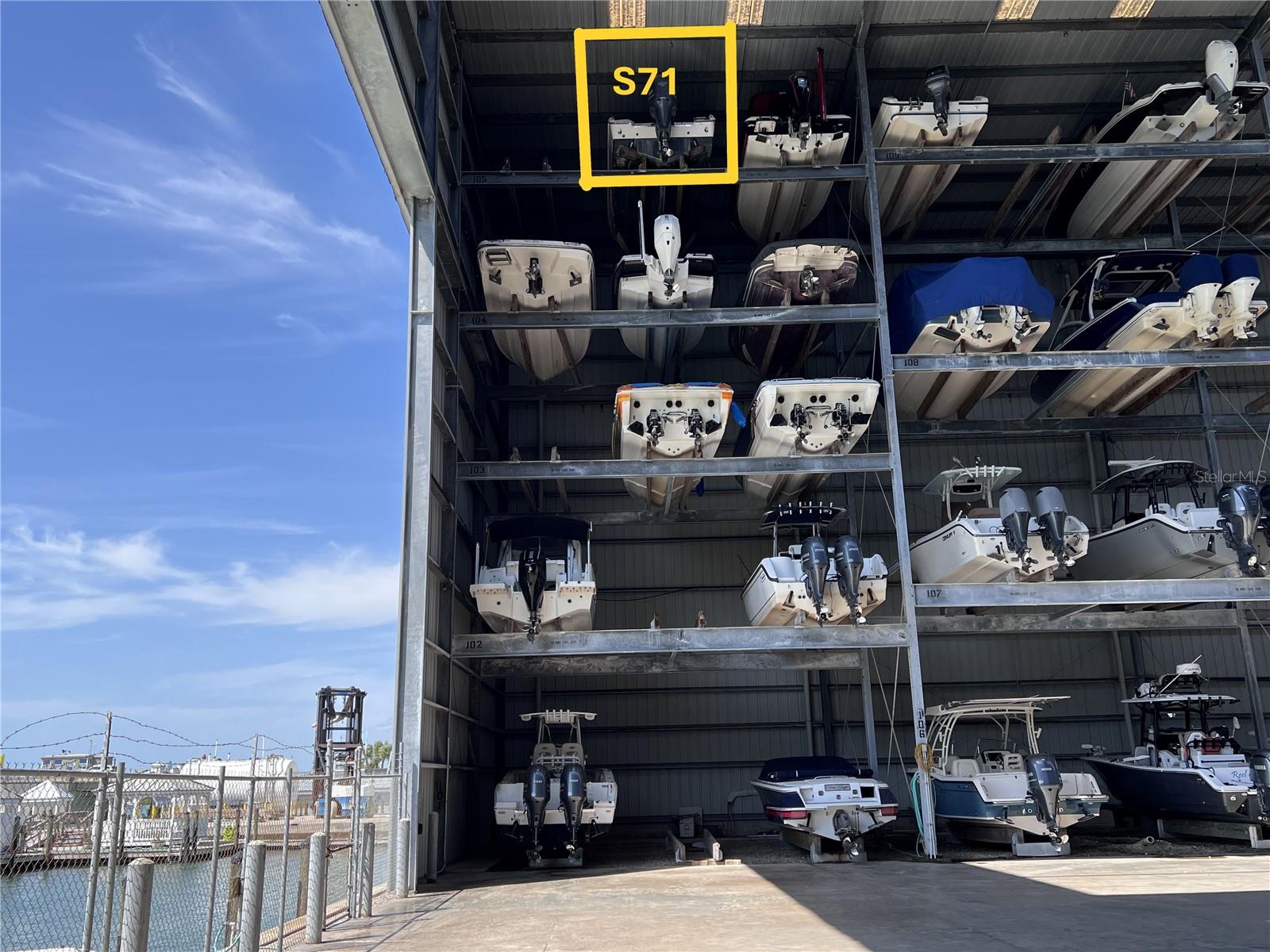 PRICE REDUCED. Own your own rack at beautiful Gulf Harbor Marina on the intercoastal waterway in Nokomis just a short boat ride to the Venice jetty and out to the gulf. The marina sits between Pelican Alley and Pop's by the Nokomis beach bridge. Buy for your own boat or for an investment. This is a top rack, dimensions are 10 W X 35' D X 10' H. The maximum vessel dimensions for this rack are 9' W X 35'D X 8.6'. Condo fee is $399 a month. Seller is offering 3 months prepaid HOA dues in the purchase.