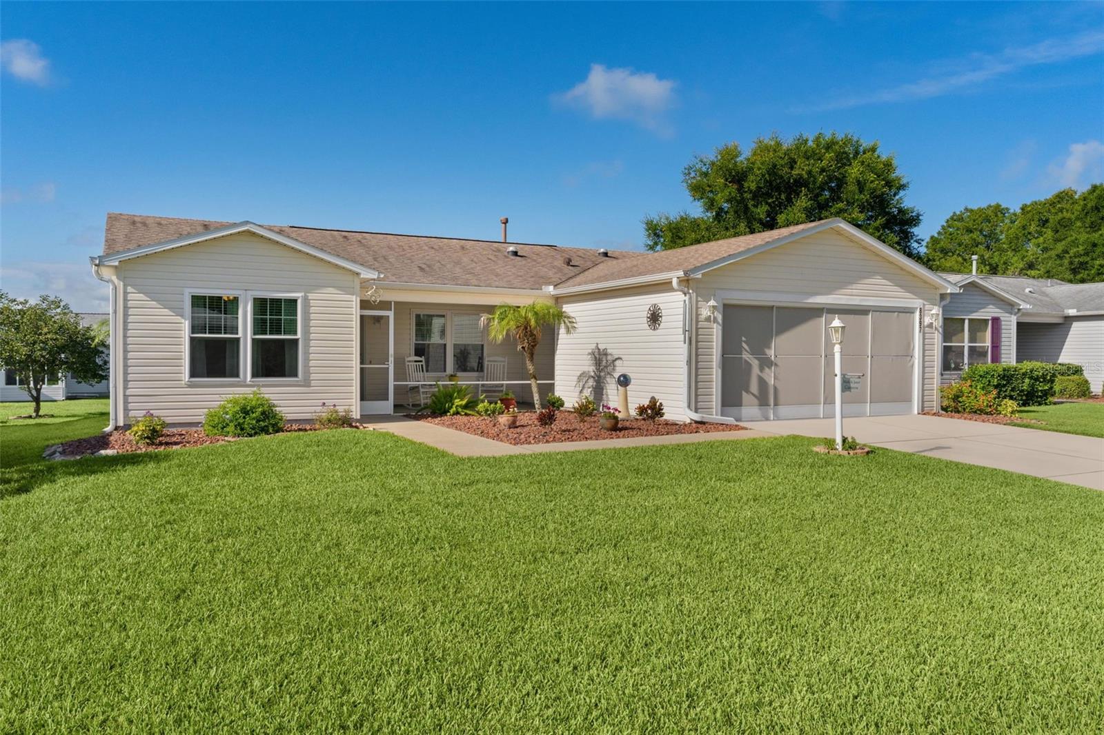 What an incredible value! If you didn't think you could own a beautifully updated 3-bedroom, 2-bath home with a 2-car garage, inside laundry room, and the BOND PAID for under $290,000...think again! Opportunities like this don't come along often.

This meticulously maintained home has been thoughtfully updated and is truly move-in ready. You'll love the luxury vinyl tile flooring throughout—there's no carpet anywhere! The bright, open kitchen features gorgeous Maple Toffee cabinetry, brand-new stainless appliances, and an inviting layout that's perfect for entertaining family and friends.

The long list of recent improvements provides peace of mind for years to come, including a new roof (2020), new HVAC system (2026), new energy-efficient windows throughout, and new sliding glass doors with built-in internal blinds.

Enjoy Florida living year-round from the welcoming front screened porch, relax on the private lanai, or take advantage of the garage screen door that lets you enjoy fresh air while working or entertaining in the garage.

Privacy is another bonus! This home backs to a neighboring property on an oversized homesite and is positioned to provide extra space between homes. Mature landscaping on both sides of the lanai creates a peaceful, secluded outdoor setting.

This is one of The Villages' most popular and sought-after floor plans—and for good reason. It offers comfortable living in a quiet neighborhood while still being just minutes from shopping, restaurants, recreation centers, championship and executive golf courses, country clubs, banks, medical facilities, fitness centers, walking trails, dog parks, and every convenience that makes The Villages one of America's premier active adult communities.

Move-in ready, beautifully updated, BOND PAID, and priced under $290,000—this home checks all the boxes. Don't wait...homes like this sell fast!