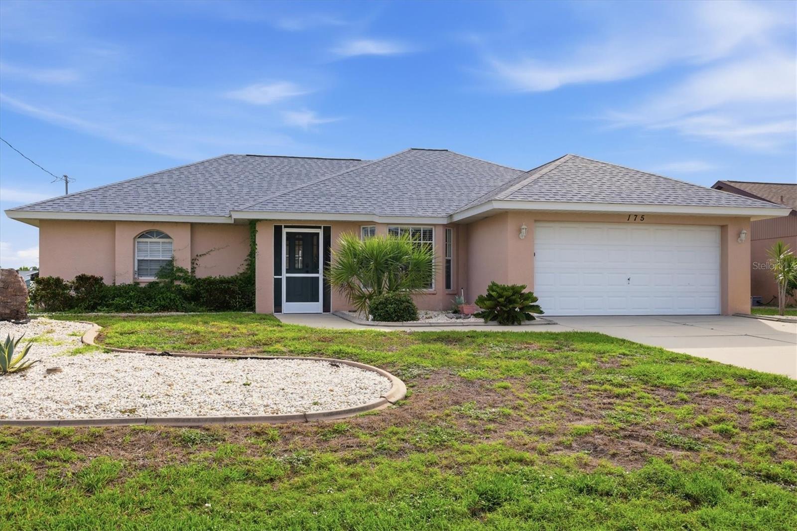 Florida living starts here at 175 Bunker Rd! This inviting 3 bedroom, 2 bathroom pool home is situated on a canal and offers a comfortable layout, great natural light, and the outdoor lifestyle buyers are looking for. Featuring multiple living areas, a new roof in 2022, newer appliances, and roll-down hurricane shutters on the lanai, this home offers both comfort and peace of mind. Enjoy relaxing by your private pool, hosting friends on the screened lanai, or simply unwinding in your own backyard retreat overlooking the canal. Ideally located close to beaches, golf, boating, shopping, dining, and everything the area has to offer, this home is a wonderful opportunity for year-round living, a seasonal escape, or an investment property. No rental restrictions!