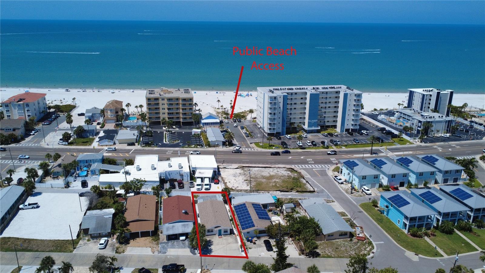 Welcome home to this fantastic duplex on Madeira Beach, located just 5 blocks from world famous Johns Pass! This investment opportunity is situated perfectly and is located only 1 block to a public beach access and 1 block to a neighborhood park on the bay side. Step inside and fall in love with this light and bright gem, both units feature open living designs and spacious bedrooms. There are 2 separate laundry/storage rooms and there is a double carport on the beach side unit and a 4 car wide concrete parking pad for the bay side unit. Updates are numerous and done to an extreme high level that must be seen in person to fully appreciate! They include the flooring, full kitchen remodels, bathroom remodels, double pane vinyl windows, new base trim and interior doors, fiberglass exterior doors and a new shingle roof in 2025 (Car-port roof not included). Step out back and see where this residence really shines, there is a double wide carport giving ample space in the shade while still allowing space for parking. This duplex has a truly special feel to it; you will love sitting outside and relaxing while enjoying the sea breezes in the shade. This opportunity would be perfect for an owner occupant on one side and rental on the other. Madeira beach allows seasonal 3-month rentals. This is a special property that must be seen in person to fully appreciate, hurry do not miss it!