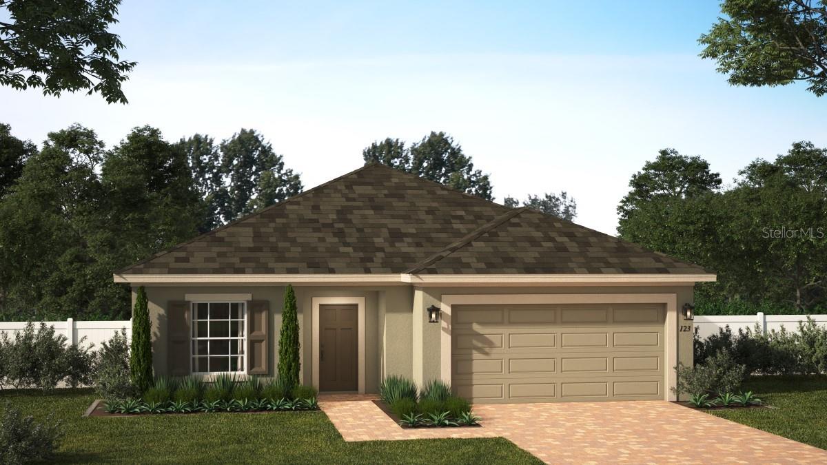 One or more photo(s) has been virtually staged. Under Construction. Welcome home to the only Miles plan available for summer delivery in the sought after Park View at The Hills community! This thoughtfully designed home features an open-concept layout featuring 4 spacious bedrooms, 3 full baths, and a 2-car garage. The oversized Great Room seamlessly flows to the covered rear lanai, creating the perfect setting for entertaining and enjoying outdoor living. Elegant tile flooring enhances the main living areas, while the well-appointed kitchen impresses with 42-inch upper cabinets, quartz countertops, a large center island, and stainless steel appliances. The private Primary suite offers a relaxing retreat with a generous walk-in closet and a luxurious en-suite bath featuring a dual sink vanity with quartz countertops, and a walk-in tiled shower with glass enclosure. Completing the home's appeal are attractive landscaping and a brick paver driveway and lead walk that provide outstanding curb appeal. Enjoy the resort-style community pool and cabana, recreation area, and playground. The Florida Turnpike is just under a mile from community and provides easy access to all of Central Florida, including downtown Orlando, the Orlando International Airport, and all the major destinations. Enjoy the extensive outdoor recreation Minneola has to offer from biking through the city’s rolling hills, fishing, boating, or kayaking in Clermont’s Chain of Lakes or across the street at the Minneola Athletic Complex that offers fun for the whole family.