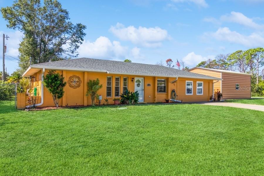 Clean & Move in ready.  Quiet neighborhood, no HOA, flood zone X, oversized lot.  
New Roof in 2023.  Whole home plumbing repipe in 2021. New HVAC in 2020, Replaced 200 amp panel in 2019.
New oversized steel garage (24' x 26' x 11') with two 10' doors in 2021.  Plenty of room for your boat!
Split floor plan, granite counters in kitchen, updated bathrooms, high ceilings and crown molding in living room & dining room, screened lanai, fenced yard.
Convenient to shopping, restaurants, Englewood beach, parks, boating, fishing, and golfing.