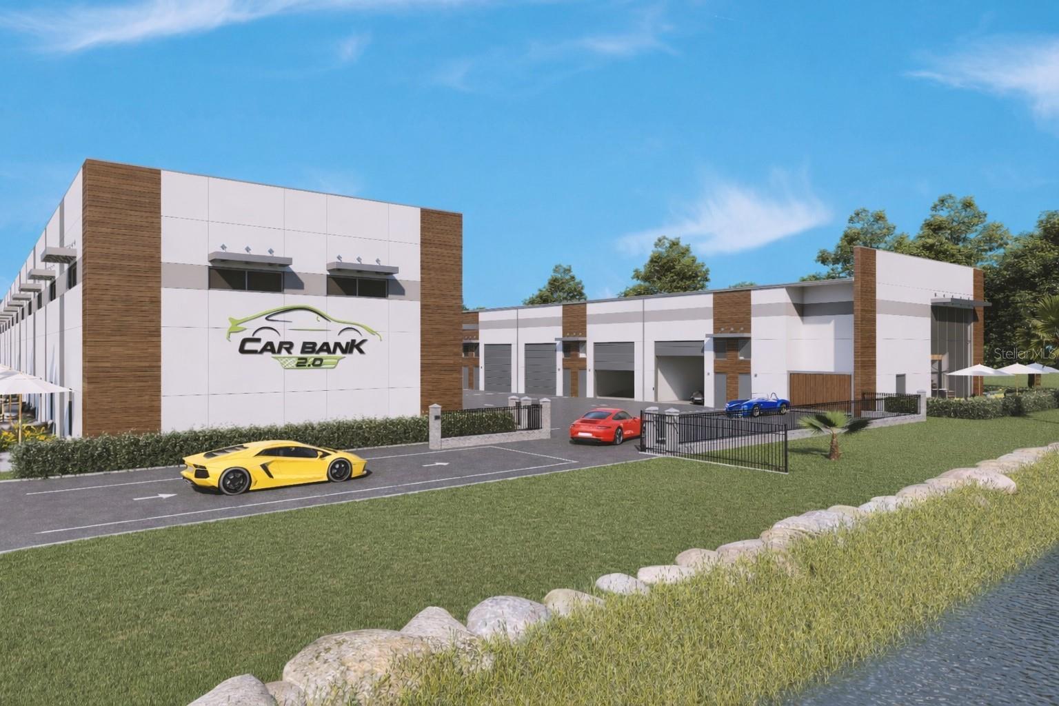 One or more photo(s) has been virtually staged. Pre-Construction. To be built. Welcome to Car Bank 2.0, Sarasota’s premier, private garage condominium community in the heart of Palmer
Ranch. This exclusive enclave offers 26 individually owned garage condos, perfect for *CAR COLLECTORS, 45' RV OWNERS, HOBBYISTS, ARTIST STUDIO, WINE STORAGE, WORKSPACE* seeking secure,
high-end storage with exceptional convenience and customization. Each unit (#14-26) features solid concrete tilt-wall construction, designed to withstand
150 mph hurricane-force winds, with approx. 1,375 sq. ft. (55’D x 24’W) and 20' interior ceilings—ideal for mezzanines or car lifts. Interiors are
fully insulated and climate controlled with a quiet, efficient HVAC split system, 14' x 14' insulated motorized overhead door, and separate walk-in
door. Additional features include a half bathroom, utility sink, fire sprinkler system, LED lighting package, high-speed internet wiring, multiple
GFCI outlets, RV hookups (including optional 50-amp service), and high-quality concrete floors ready for customization. The gated community
provides 24-hour computerized access, monitored surveillance cameras, and 60'-wide driveway for easy maneuvering and privacy. The owner's
clubhouse will be a space where neighbors can gather to share their passion, host private celebrations and car shows or watch parties. The space
will include a bar and serving area, indoor and outdoor seating, television, and patio overlooking the serene pond. At 28' above sea level and
located just minutes from I-75, Sarasota’s dealership row, the Legacy Trail, and 3.8 miles from Siesta Key, this is the ultimate combination of
location, security, and functionality. Optional upgrades include individual backup generators, mezzanines, hydraulic lifts, cabinetry, epoxy or
polished concrete floors, specialty lighting, sound systems, and additional security packages. With low monthly HOA fees, top-tier construction,
and a prime Sarasota location, Car Bank 2.0 offers more than storage — it’s a lifestyle. Model available for viewing at Car Bank SRQ!