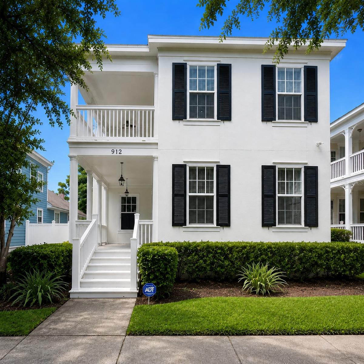Fall in love with this practically brand new Morrison Homes Charleston Singles home with double poches overlooking the pond and picturesque Celebration Golf Course. This home has had every inch of it updated with high end, luxury design and finishes and is being delivered in a practically "New Home" condition. This Montgomery Victorian model is not only exquisite, but is designed with total convenience in it's layout. This home has a first floor bedroom with an ensuite bathroom, formal dining room, and extremely spacious family room/ kitchen combo. The kitchen has been finished with an oversized, quartz island, subway tile, and new cabinetry extending into the butler's pantry. An owner's retreat is an understatement for this primary bedroom with it's very own sitting room and balcony access that sits right off to the side of a straight out of a storybook library retreat. A screened in lanai and fenced in yard expand your living space even more, so you can enjoy every bit of life inside Celebration, FL.