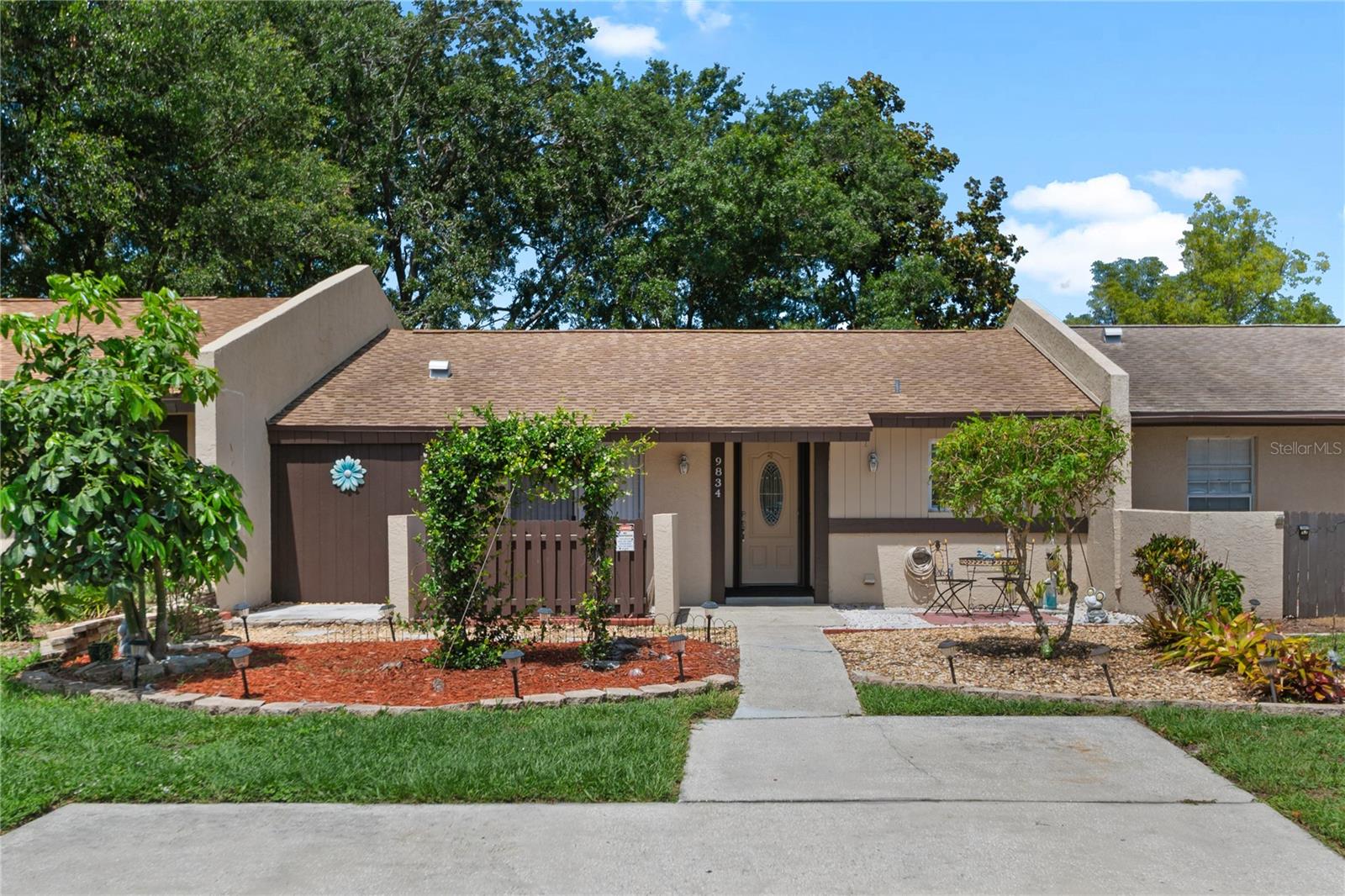 Welcome home to this fantastic 2-bedroom, 2- bathroom villa in Bent Tree! This residence sits on a nice sized lot and is located on a street with sidewalks and streetlights. Step inside and fall in love with this light and bright gem, it features an open living design, vaulted ceilings in the Livingroom and both bedrooms, and a large open kitchen. The primary bedroom is nicely appointed and features a spacious walk-in closet and an ensuite bathroom. Updates to this home are numerous and include the kitchen featuring wood cabinetry and stone counter tops, the primary bathroom, and flooring throughout. The roof was new in 2020, the A/C in 2017, and the electrical panel has been updated. Step out back and see where this villa really shines, there is a screened enclosed porch overlooking the back yard, there is just the right amount of green space for lawn and gardening but without the heavy maintenance. There is a rear storage closet as well as a front storage closet large enough for bikes and all your lawn storage needs. Bent Tree West is a fantastic community, it features a community pool, a club house and a parking area for boats and RVs and has no pet restrictions (less farm animals), all this for a low $60 (sixty dollars) monthly HOA fee! This unit is in top condition and will not last long, hurry do not miss it! NO FLOOD ZONE!!!