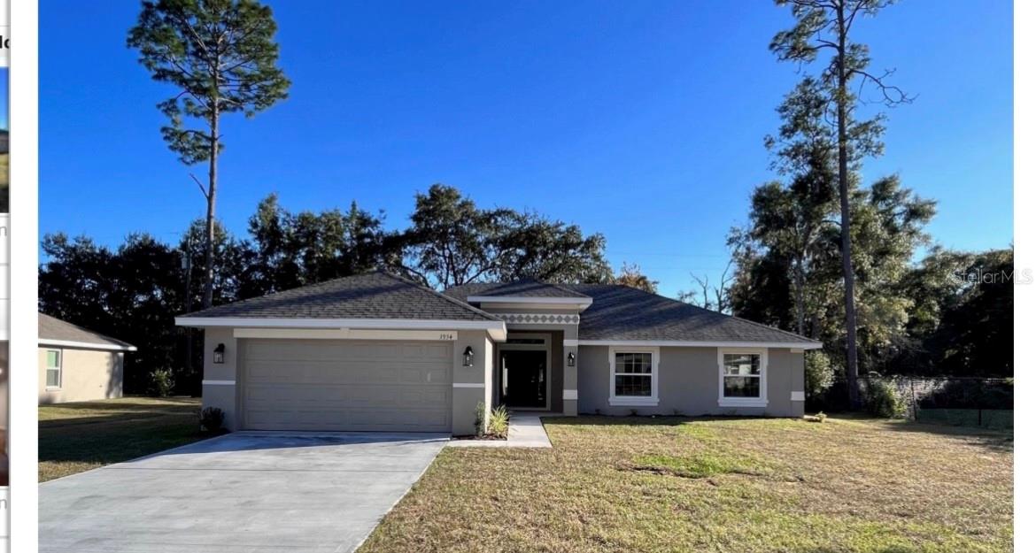 Under Construction. Move in ready. 1755 sq. ft. 4-2 Adams Home in a gated community about 2 miles from Silver Springs State Park. This home is being built with upgraded cabinets and countertops in the kitchen and bathrooms. The wet areas also have been upgraded to wood-look tile. Kitchen also includes a stainless range, microwave and dishwasher. The master bedroom will have a tray ceiling with crown molding and in the master bath, we are removing the garden tub and installing a large, tiled shower. The rear patio is also covered.