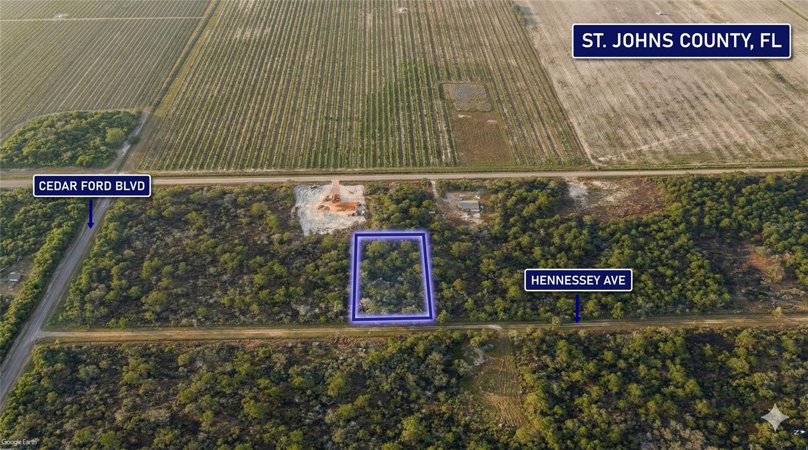 Discover the freedom of rural living with this 1.14 Acre vacant lot in the Flagler Estates area of Hastings, FL. This parcel is development-ready with a completed boundary surveys! Culvert already installed for convenient driveway access, and electric service is available. Direct access from Cedar Ford Boulevard provides easy connectivity. Zoned residential per county guidelines, allowing mobile homes to custom built. Valuable research available to start your dream build in this gorgeous area only minutes from Deep Creek and the St. Johns River, this property also provides convenient opportunities for kayaking, fishing, and waterfront adventures.
Bring all your toys, boats, ATVs RVs and more to enjoy the best of both worlds with peaceful, recreational living while still being within reach of St. Augustine, Jacksonville, and the beautiful Northeast Florida beaches.

Whether you're looking to build your outdoor retreat, weekend getaway, or long-term investment, this property is ready for your vision. Secure your Real Life Paradise today!
Enjoy the best of both worlds with peaceful, recreational living while still being within reach of St. Augustine, Jacksonville, and the beautiful Northeast Florida beaches.

Whether you're looking to build your outdoor retreat, weekend getaway, or long-term investment, this property is ready for your vision. Secure your Real Life Paradise today!