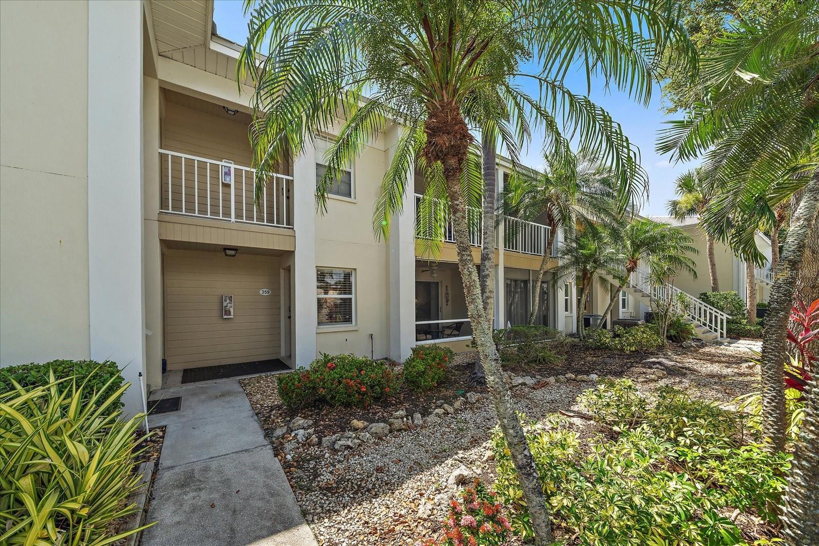 Vacant with optional furnishings, 435 Cerromar Terrace, Unit 359 – Rarely available 1st-floor, 3-bedroom, 2-bath end-unit featuring the largest floor plan in the building at 1,386 sq. ft. (1,919 total). Extra windows and atrium kitchen window  provide abundant natural light and indoor planting, and the updated patio overlooks a serene pond and golf course. 

Recently renovated top to bottom new furnishings front to back within the last 2 years, Everything needed to just bring your bags. This is 1st floor no stairs easy access move-in ready condo includes a carport with attached 10’x10’ storage unit and is offered mostly furnished or vacant for buyer flexibility. The HOA covers exterior care, including new roofs and fresh paint on all buildings.

Located just minutes from Venice beaches, Wellen Park, downtown, shopping, dining, festivals, boating, and the Atlanta Braves Spring Training stadium. Optional golf and social memberships are available for those who want to enjoy the full country club lifestyle.

Used for seasonal rental months. buyer needs to accept and fulfill in place leases if leased and benefit if puchased from the revenues of those rentals.
presently not rented as oif 1/25/26