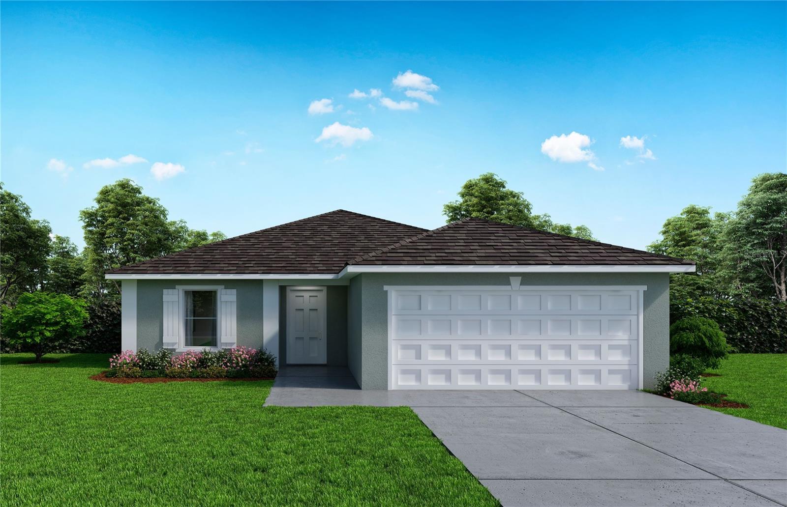 READY NOW!! MOVE IN READY BRAND NEW HOME!! This four-bedroom, two-bath home features a split floor plan with three bedrooms on one side and the owner’s suite on the other for added privacy. The open great room and dining area connect seamlessly and receive natural light from the sliding glass doors leading to the backyard. The kitchen is located at the back of the home, adjacent to the dining area, and offers ample counter space and cabinetry. The laundry room is located inside the home with direct access to the two-car garage. The home is built with CBS construction and includes energy-efficient features. It comes with a one-year transferable builder warranty and a 10-year limited structural warranty.