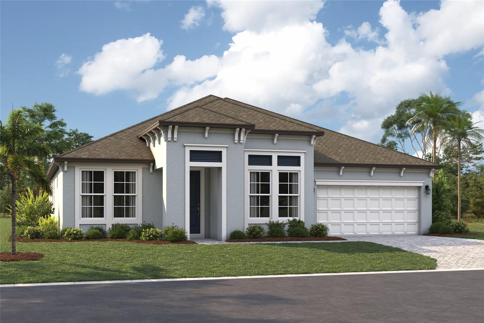 Under Construction. ****SPECIAL FINANCING AVAILABLE FOR A LIMITED TIME ONLY FROM PREFERRED LENDER. RESTRICTIONS APPLY, FOR QUALIFIED BUYERS, SUBJECT TO APPLICABLE TERMS AND CONDITIONS. SUBJECT TO CHANGE WITHOUT NOTICE****
Welcome home to the Jackson.
A spacious and elegant design, its layout includes four bedrooms, three bathrooms, a three-car tandem garage, and a den with a separate mud room and utility room.
As you walk in the Jackson, you step through a covered entry into a long foyer. Two bedrooms and a full bathroom sit at the beginning of the house. A dining room is on the other side of the foyer.
At the end of a long hallway you are greeted by a large open-concept space. The kitchen offers ample countertop and cabinet storage with a full walk-in utility room. An informal dining nook sits off to the side.
With clear sightline, the kitchen opens out into the great room. Designed with maximum space for entertaining and gatherings, the great room is backed by huge sliding glass doors that lead to a covered lanai.
The owner's suite has a tray ceiling while the bathroom offers double sinks, an enclosed shower space, a separate water closet, and a massive walk-in closet.
The mud room provides a seamless transition from outdoors to indoors, featuring a three-car tandem garage.
The Jackson is an ideal choice for any homeowner, offering large and functional distinct spaces for every element of life.