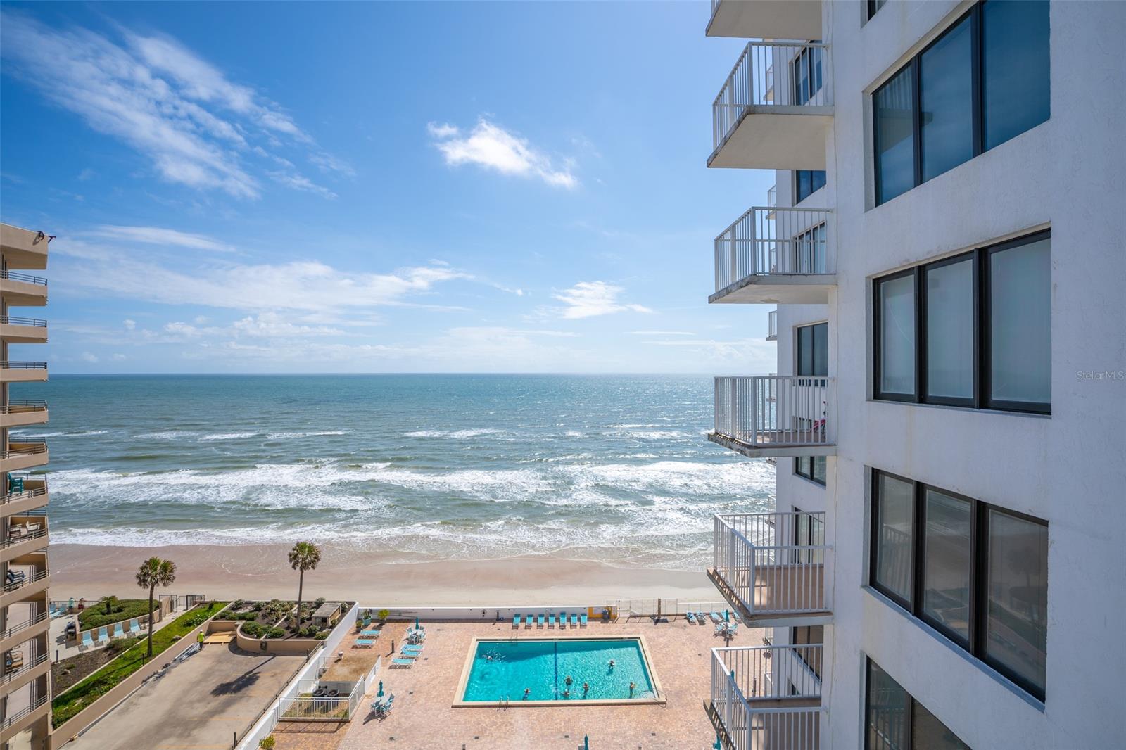 Welcome home to your oceanfront condo in Daytona Beach Shores!  This exquisite 2-bedroom, 2-bathroom condominium is located on the 10th floor in the desirable Oceans Three Condo complex offering breathtaking views of both the majestic ocean and the serene intracoastal waterway.  Inside, you'll find two ensuites, each featuring updates done in 2018, including updated vanities with quartz countertops, tile showers, and new toilets. The attention to detail and luxury finishes enhance the overall appeal of these private retreats.  The updates continue into the kitchen with new cabinets, quartz countertops, stainless steel appliances, and new tile backsplash.  Step onto the large balcony, where you can soak up the sunshine and feel the cool ocean breezes.  The balcony provides the perfect spot for enjoying your morning coffee or hosting gatherings with friends and family while enjoying the views.  Additional updates include new 2015 A/C handler, new 2018 hot water heater, new 2018 luxury vinyl plank throughout, new 2018 crown molding, new 2018 barn doors, and new 2017/2018 bedroom windows and new bedroom room slider.  Enjoy all the amenities this complex offers including the community pool, the well-equipped gym, host meetings or events in the conference room, or unwind with a good book in the library. Don't miss out on the opportunity to own this remarkable condo in Daytona Beach Shores.  Schedule a viewing today, come live the Florida Life! ;Water: City