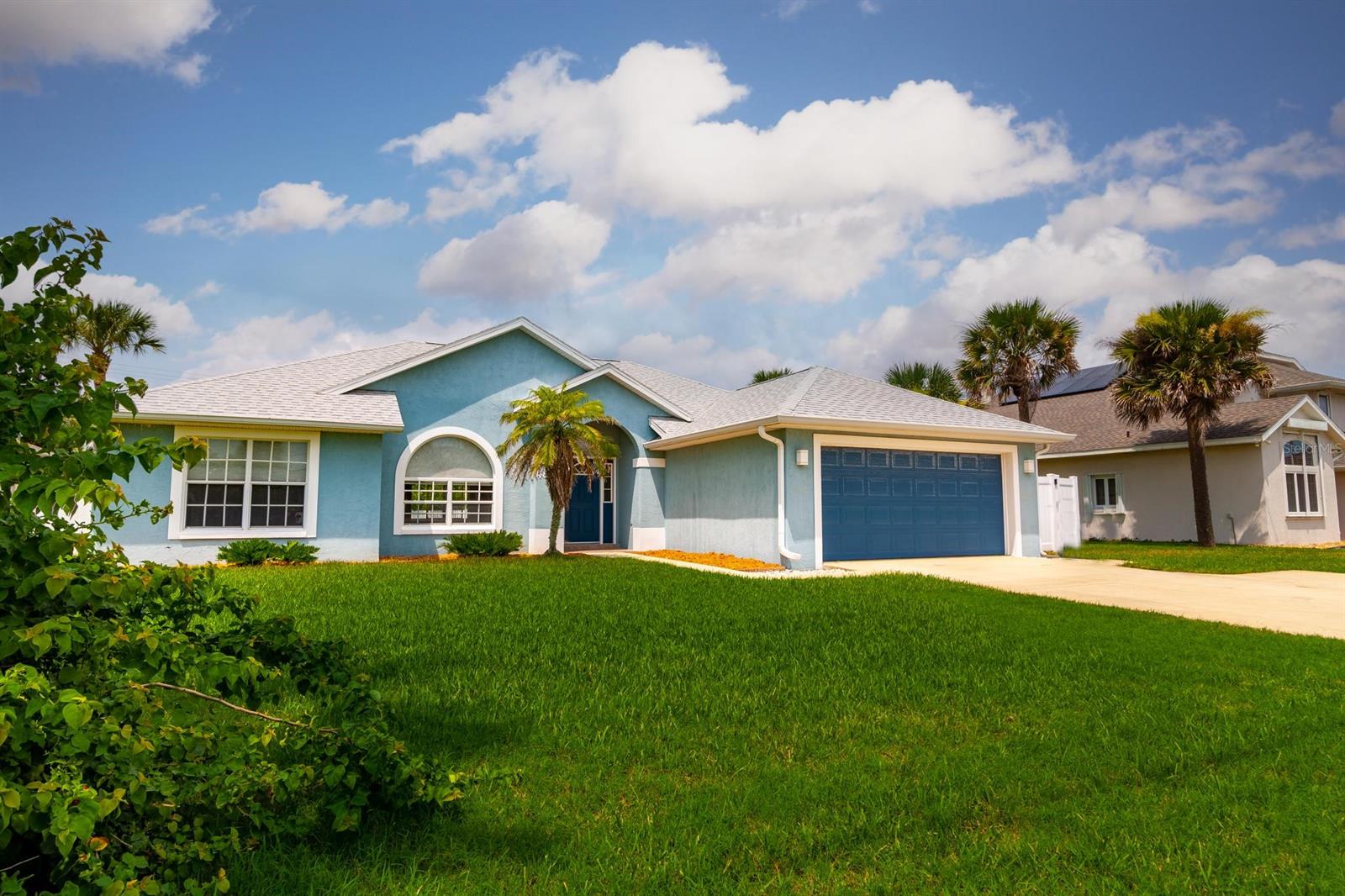 About 400’ from the beach walkover on car-free beach, this one-owner home is worth a closer look.  Cathedral ceilings, 3 bedrooms, 2 baths, Florida Room and 2 car garage.   Over 1900 sq feet living area including the air conditioned Florida Room.  Tiled great room.  Master suite with huge walk-in closet.  Murphy bed in guest bedroom.  Split bedroom plan.  Garage is air conditioned.  Concrete construction.  Fenced backyard. Central vacuum. Roof new 2017, HVAC  2020, water heater 2021. ;Water: City