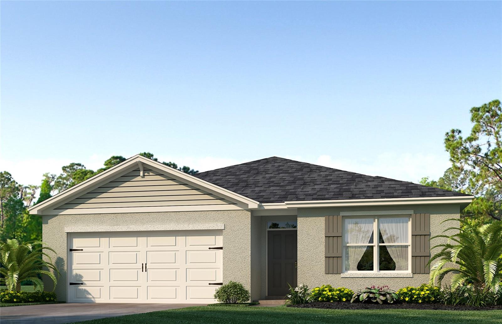 Under Construction. Eastgrove presents the Cali. This all concrete block constructed, one-story layout optimizes living space with an open concept kitchen overlooking the living area, dining room, and outdoor lanai. Entertaining is a breeze, as this popular single-family home features a spacious kitchen island, dining area and a spacious pantry for extra storage. This community has stainless steel appliances, making cooking a piece of cake. Bedroom one, located in the back of the home for privacy, has an en suite bathroom with a double vanity, spacious shower/tub space as well as a spacious walk-in closet. Towards the front of the home two additional bedrooms share a second full bathroom. Across the hall you will find a fourth bedroom. This home features a space to fit all your needs. Like all homes in Eastgrove, the Cali includes a Home is Connected smart home technology package which allows you to control your home with your smart device while near or away. 

*Photos are of similar model but not that of exact house. Pictures, photographs, colors, features, and sizes are for illustration purposes only and will vary from the homes as built. Home and community information including pricing, included features, terms, availability and amenities are subject to change and prior sale at any time without notice or obligation. Please note that no representations or warranties are made regarding school districts or school assignments; you should conduct your own investigation regarding current and future schools and school boundaries.*