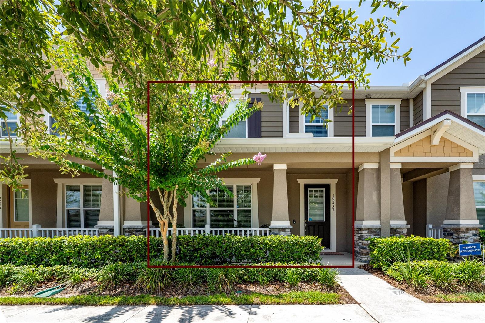 Welcome home! This meticulously maintained, move-in-ready residence is situated in the highly desirable community of Randal Walk, located in the heart of Lake Nona. The home features an open-concept floor plan with three bedrooms and 2.5 bathrooms. Key interior highlights include 42-inch cabinetry, quartz countertops in the kitchen and all bathrooms, durable vinyl flooring throughout the first level, and plush carpeting in all second-floor bedrooms. The upper level offers a private balcony perfect for relaxation, an expansive master suite, two additional bedrooms with full baths, and a conveniently located laundry room on 2nd floor. The exterior boasts a charming front porch and lanai, ideal for entertaining or enjoying your morning coffee. Situated within a gated community, this property offers unparalleled convenience, with proximity to medical centers, hospitals, shopping, dining, top-rated schools, major highways, and the airport. All measurements are deemed accurate but should be independently verified by buyer/buyer agent.